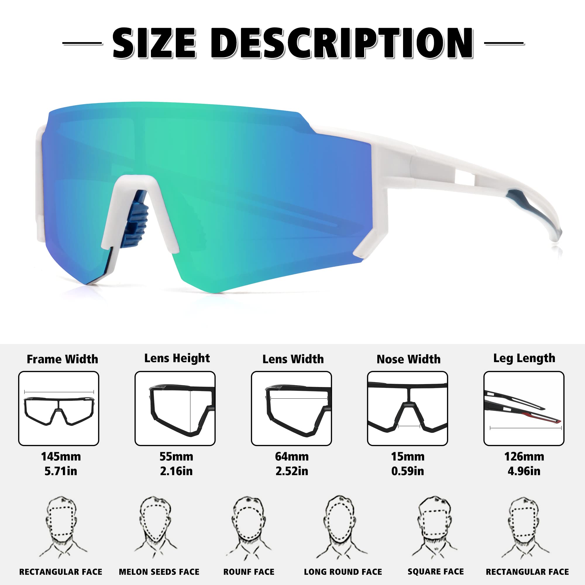 STORYCOAST Polarized Sports Sunglasses for Men & Women - UV400 Protection, Anti-Glare for Driving, Fishing, Cycling & Mountain Biking - Lightweight & Durable for Outdoor Adventures