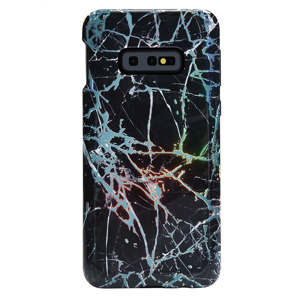Holo Black Marble Samsung Galaxy Phone Case - Protective Slim Fit Cover for Galaxy S21/S22/S23 - Stylish & Durable for Everyday Use