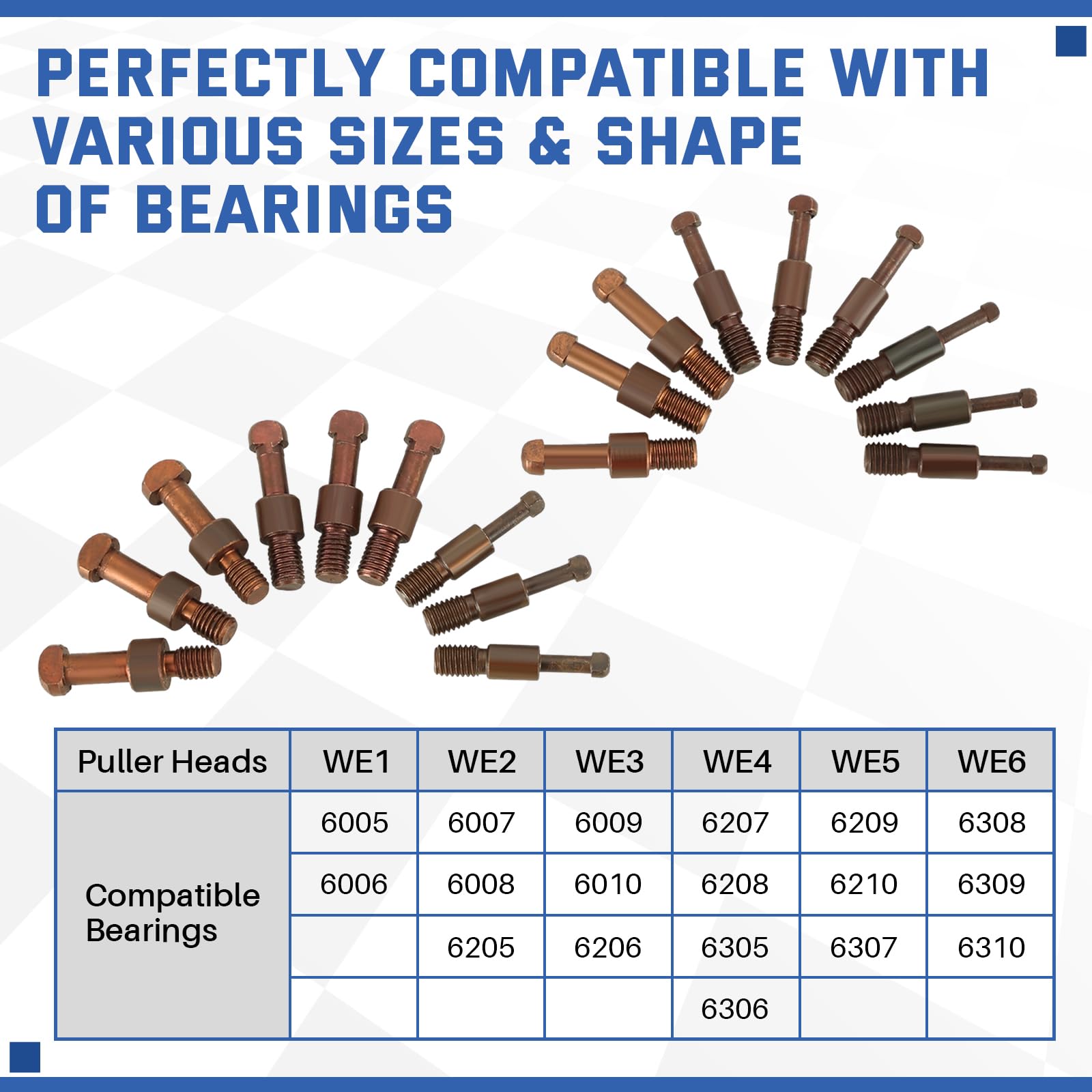 21 in 1 Bearing Puller Set - 3 Jaw Bearing Removal Tool with 6 Sizes Inner Hole Pullers | Professional Automotive & Industrial Disassembly Kit | Perfect for Mechanics, DIY Repairs & Equipment Maintenance