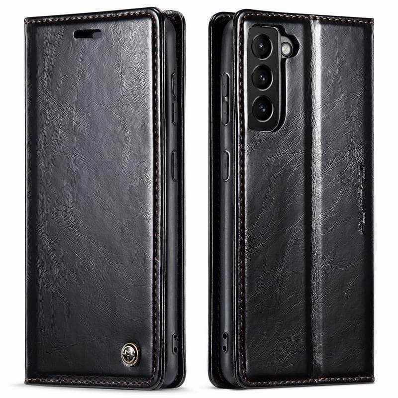 Samsung Galaxy S23 Leather Flip Wallet Case with Card Holder & Stand - Slim Protective Cover for Daily Use & Travel