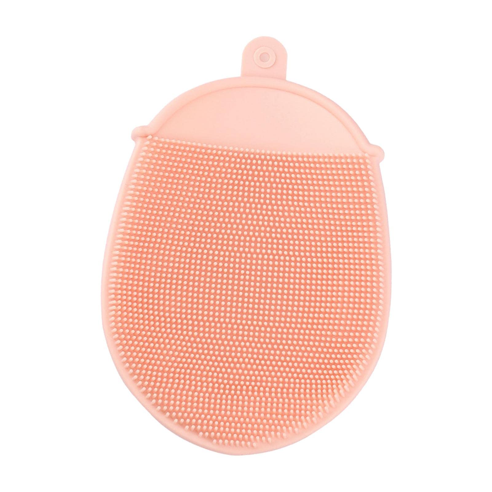 Eco-Friendly Reusable Dishwashing Brush with Insulation Pads - Multipurpose Scouring Brush for Kitchen, Pans, Dishes, Fruits & Bathroom Cleaning - Durable Pink Dish Scrubber Gadget for Sustainable Home Care