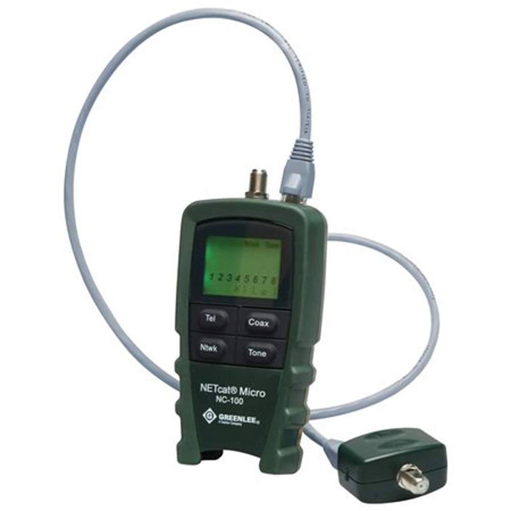 Greenlee NC-100 NETcat Cable Tester | VDV Network Tester with 9V Alkaline Battery (PP3) | 577/983 Hz Frequency | Ideal for Network Installations & Telecom Wiring