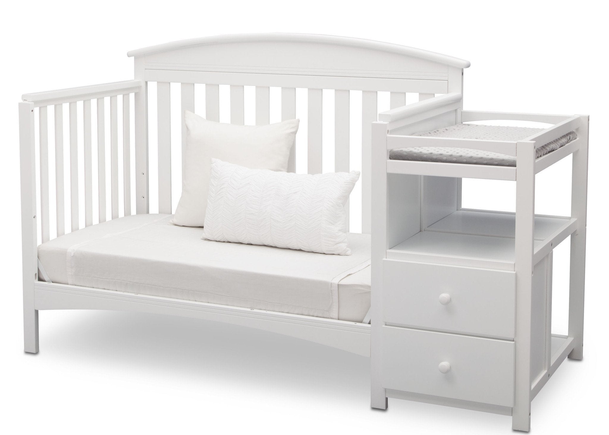 Abby Convertible Baby Crib with Changing Table - 3-in-1 Nursery Furniture for Newborns & Toddlers - Perfect for Small Spaces & Modern Nurseries