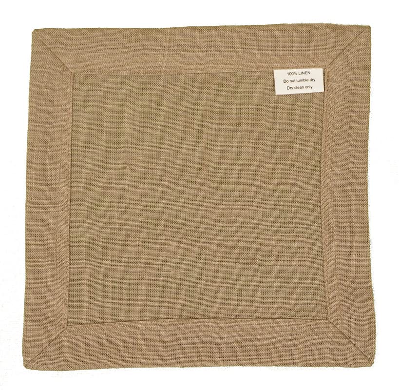 Premium 100% French Flax Linen Placemats Set of 12 (14x19 Inch) - Stone Washed for Ultra Softness & Durability, Heat Resistant Handcrafted Table Mats in Light Natural - Perfect for Elegant Dining, Kitchen Decor & Dinner Parties