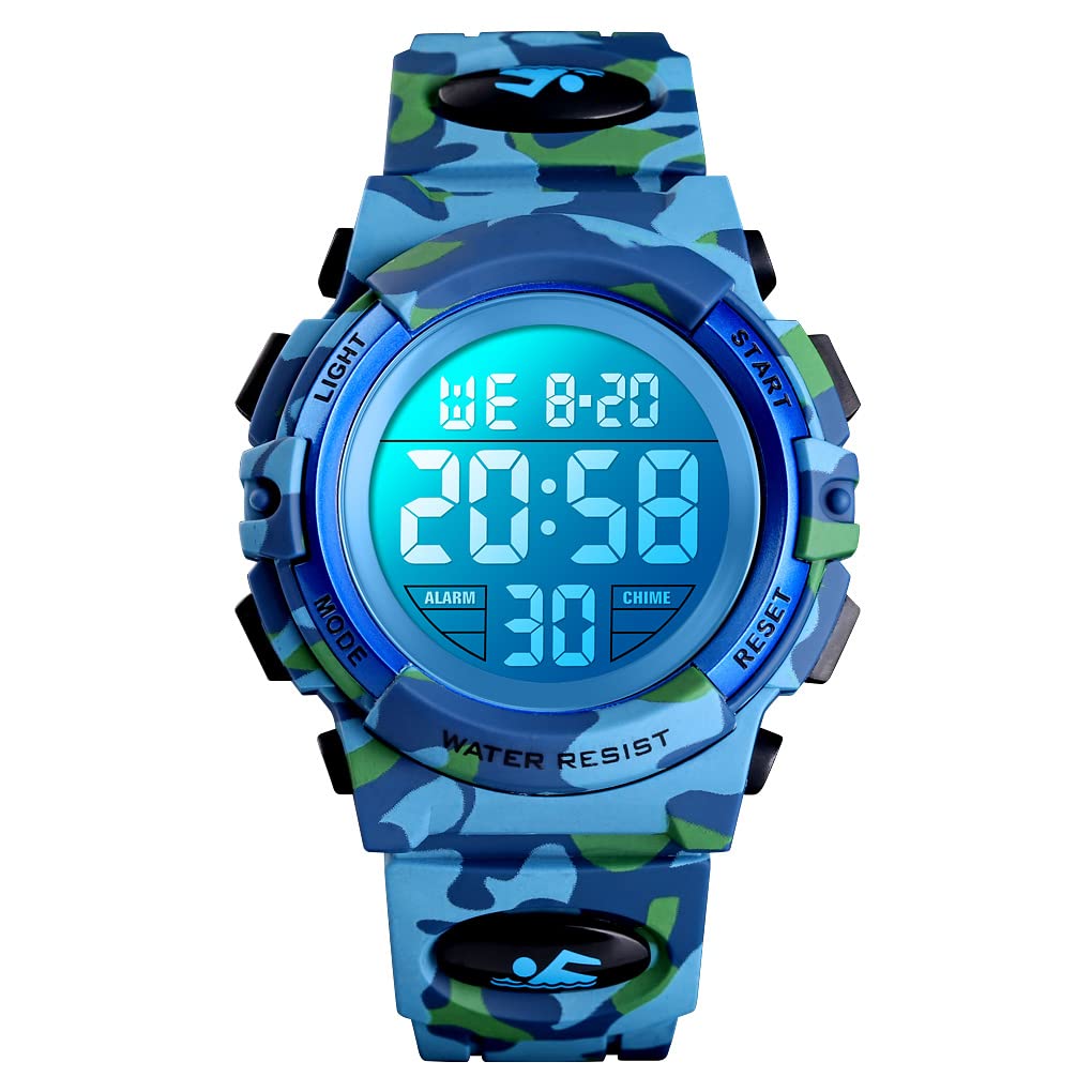 **Dayllon Kids Digital Watch - Waterproof 50M, Alarm Clock, Stopwatch, 12/24H Time Display, Calendar - Perfect for Outdoor Sports, Swimming & School Activities (Boys & Girls)**