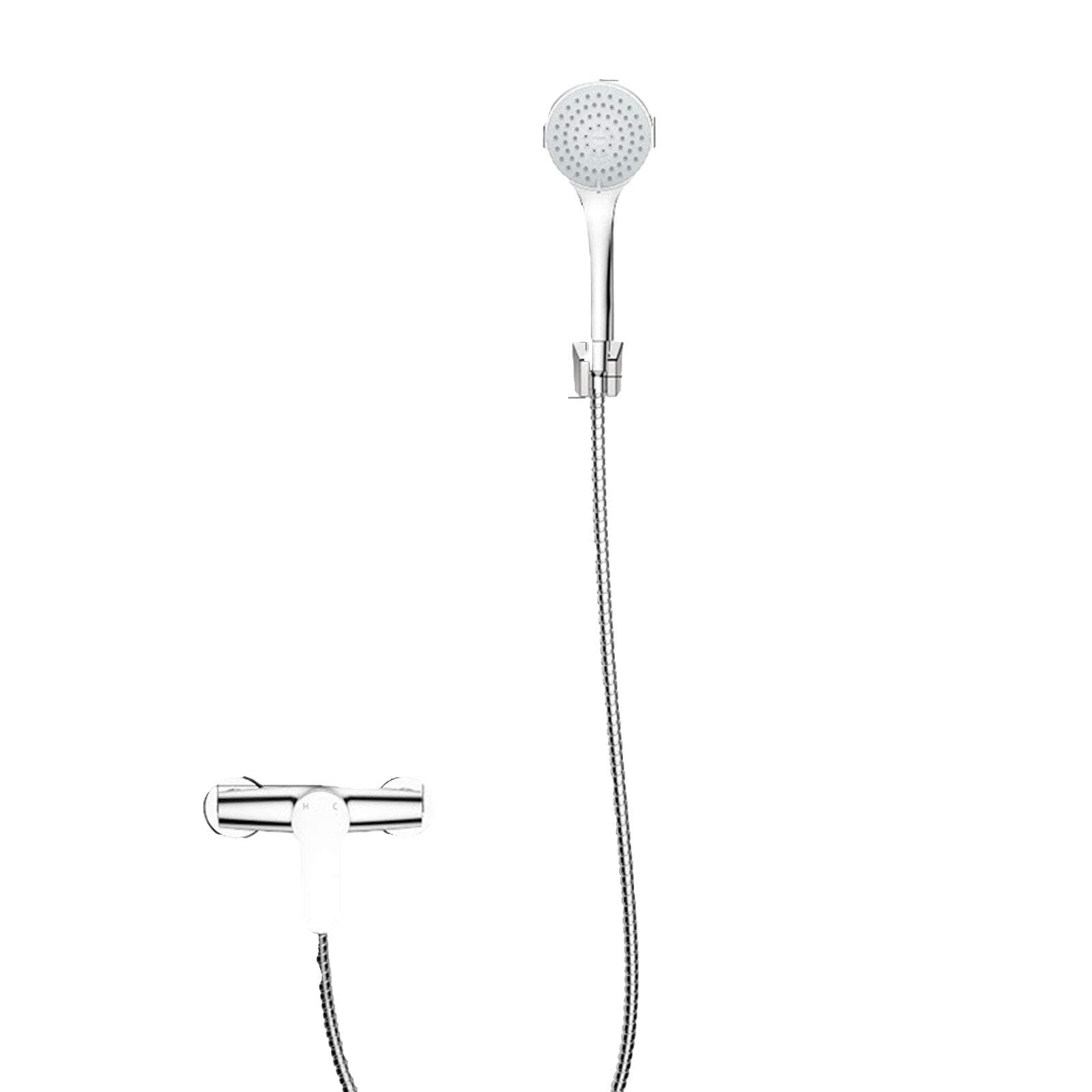 GELISURE Chrome Wall Mounted Shower System with Brass Handheld Shower Head - 3 Spray Modes, Modern Shower Mixer Set for Bathroom, Hotel & Gym - Perfect for Spa-Like Showers and Water-Saving Bathing