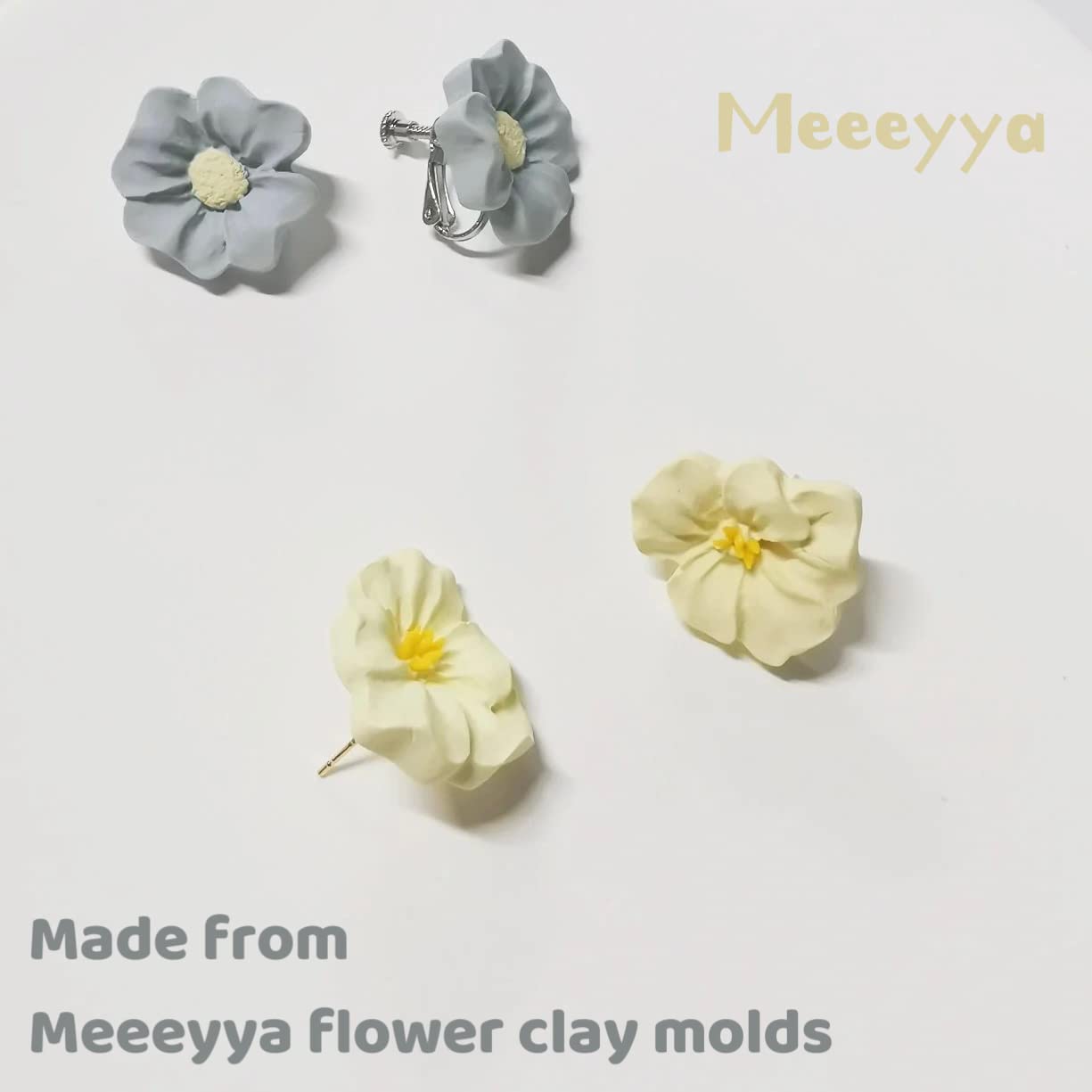 2Pcs Flower Polymer Clay Molds for Jewelry Making - Daisy Sunflower Rose Miniature Silicone Molds (11 Flowers) | DIY Earrings, Pendants & Home Decor Crafts | Perfect for Resin Art, Polymer Clay Projects & Handmade Gifts