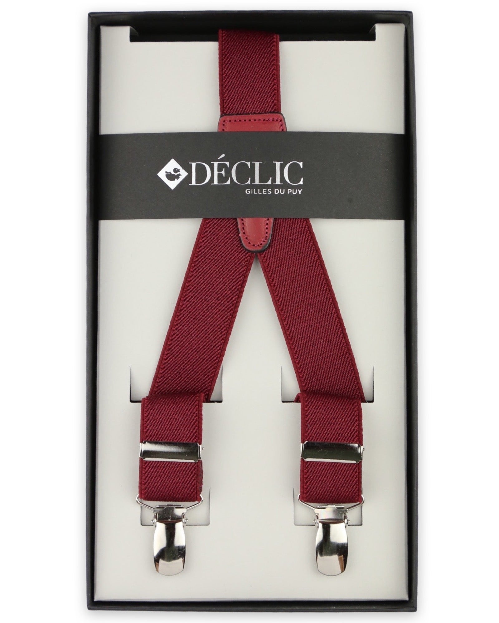2.5cm Plain Clip Braces for Men & Women - Adjustable Suspenders for Pants & Skirts - Wine Red - Perfect for Formal Wear, Vintage Outfits & Cosplay