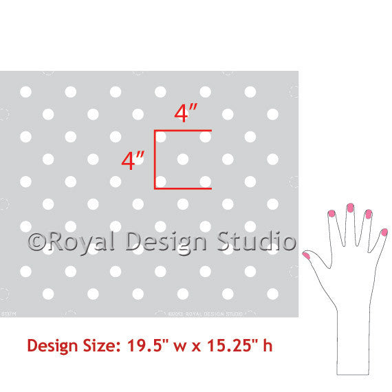 Polka Party Wall Stencil - DIY Home Decor Stencils for Walls, Floors & Furniture - Perfect for Nursery, Kids Room & Party Decorations