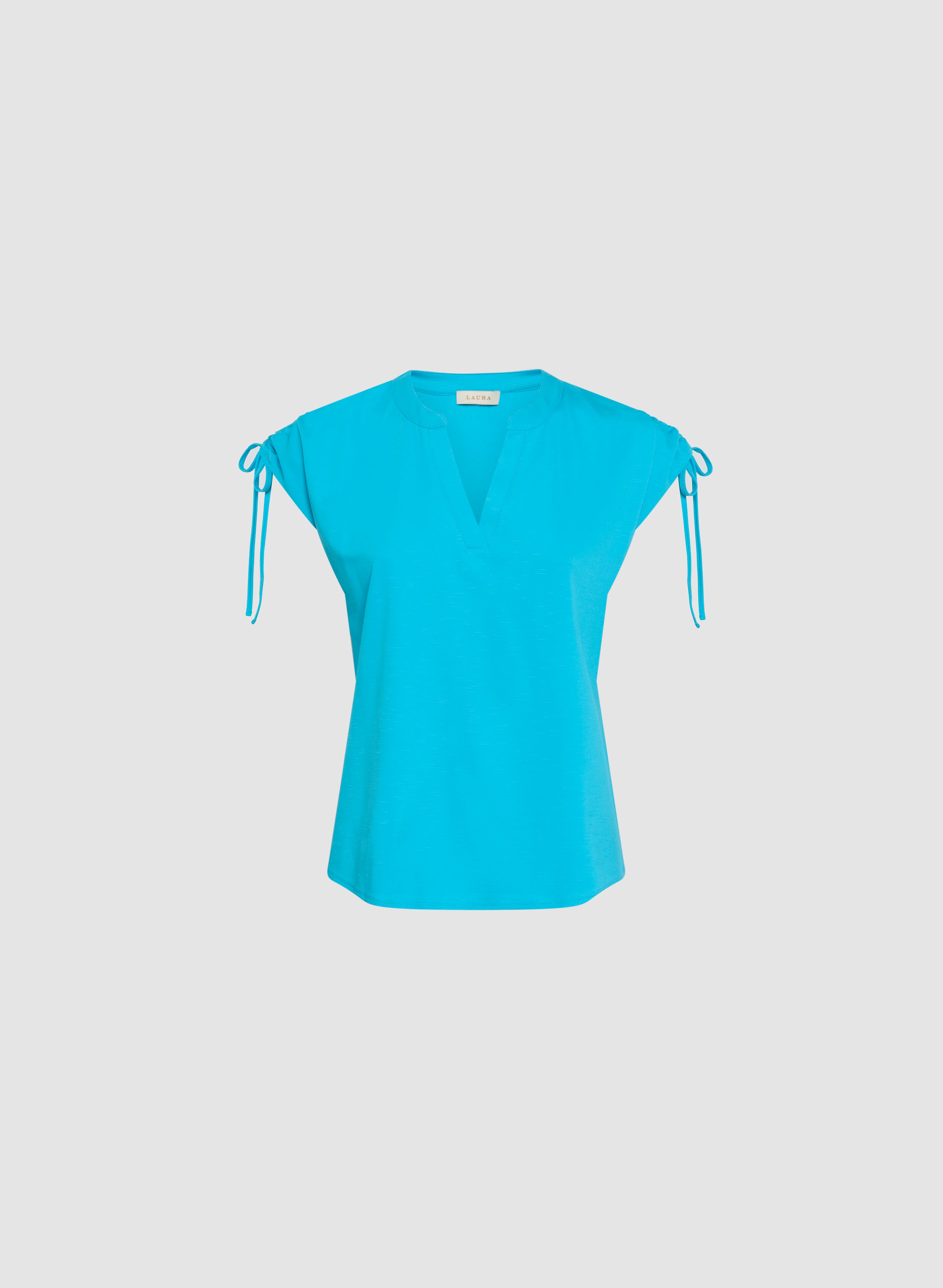 Drawstring V Neck Tee for Women - Soft Casual T-Shirt with Adjustable Waist | Perfect for Yoga, Workouts & Everyday Wear