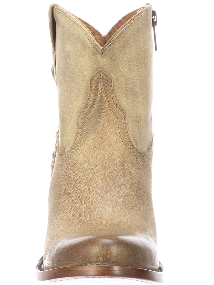 Lucchese M6006 Women's Avery Cross Stitch Bootie Pearl Bone - Stylish Western Booties for Casual Outfits & Country Events