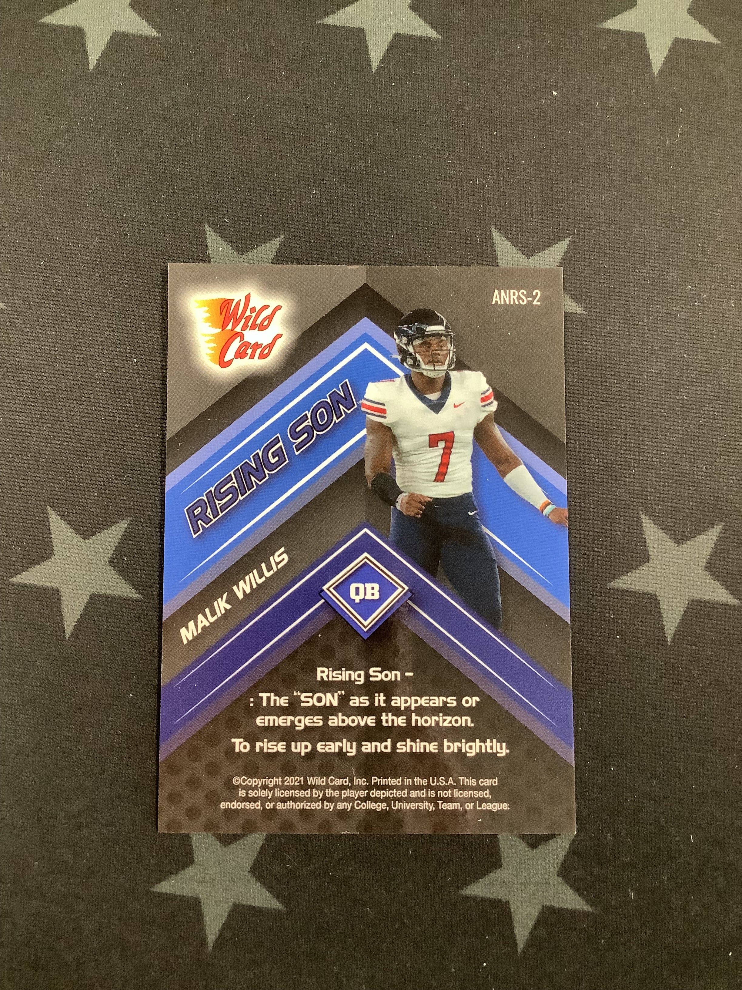 2021 Wild Card Alumination Collegiate Edition Malik Willis #ANRS 2/18 - Rising Star Football Trading Card - Perfect for Collectors & Sports Memorabilia Enthusiasts