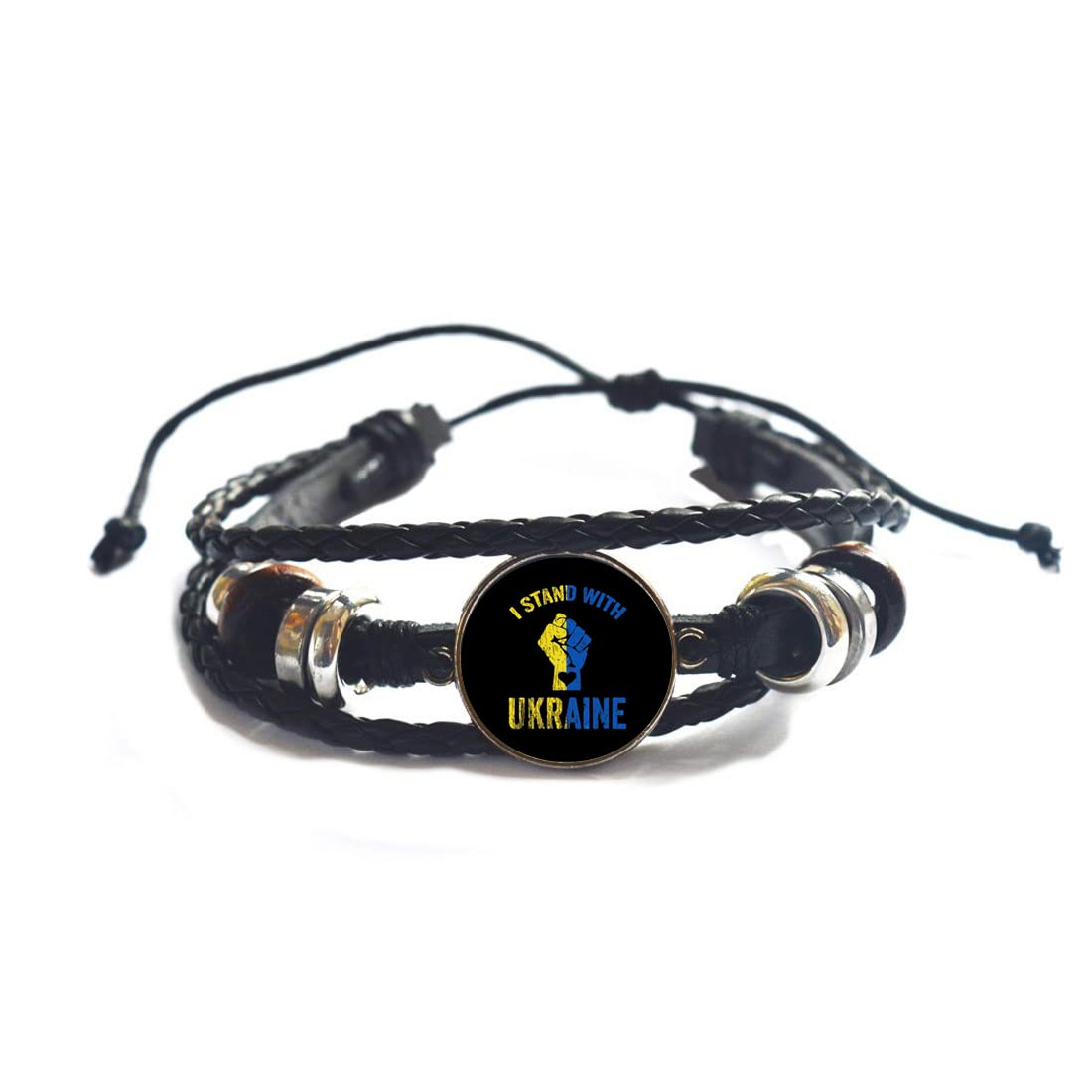 I Stand With Ukraine Bracelet - Ukrainian Flag Bangle Jewelry for Women & Men - Show Support with Stylish Solidarity Wristband - Perfect for Protests, Fundraisers & Patriotic Gifting