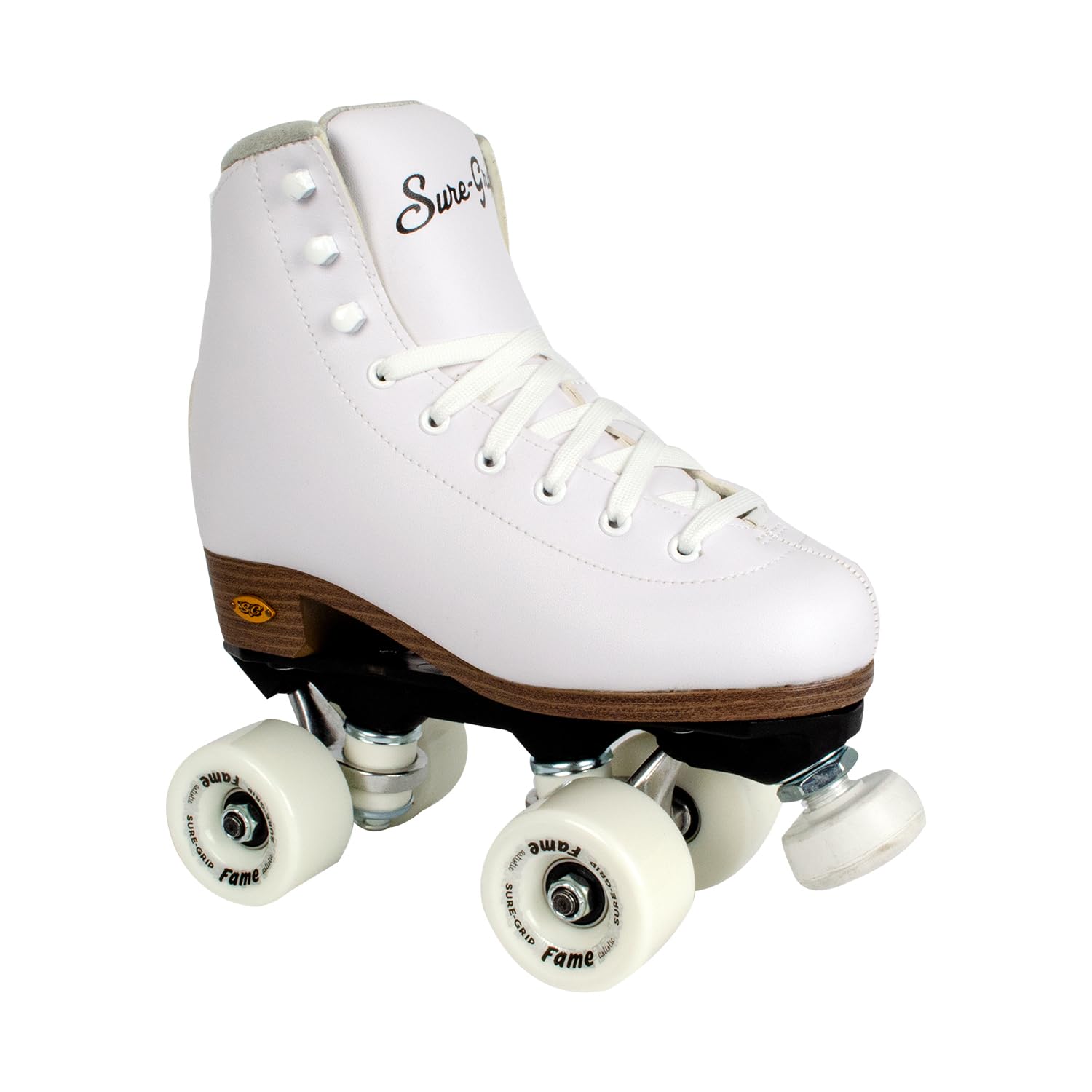 Sure-Grip White Fame Women's Roller Skates - Durable Nylon & Aluminum Design - 57mm Polyurethane Indoor Wheels - Super X Trucks for Extended Support - Perfect for Beginners and Indoor Skating Rinks