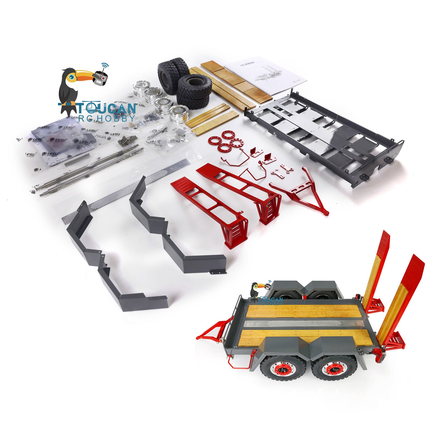 1/14 LESU Aoue LT5H LT5 Metal Trailer Plate for Wheeled & Tracked Skid Steer Loader Remote Control Hydraulic Model Car - Perfect for RC Construction Vehicle Enthusiasts & Collectors