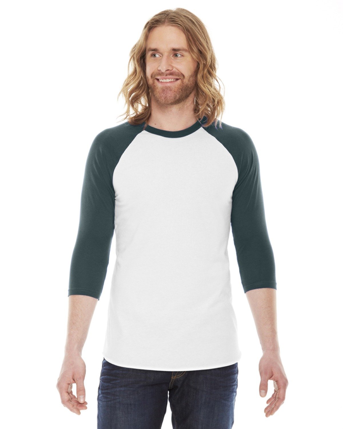 American Apparel Poly-Cotton 3/4 Sleeve Raglan Shirt - Comfortable Unisex Tee for Casual Wear, Workout & Everyday Outfits