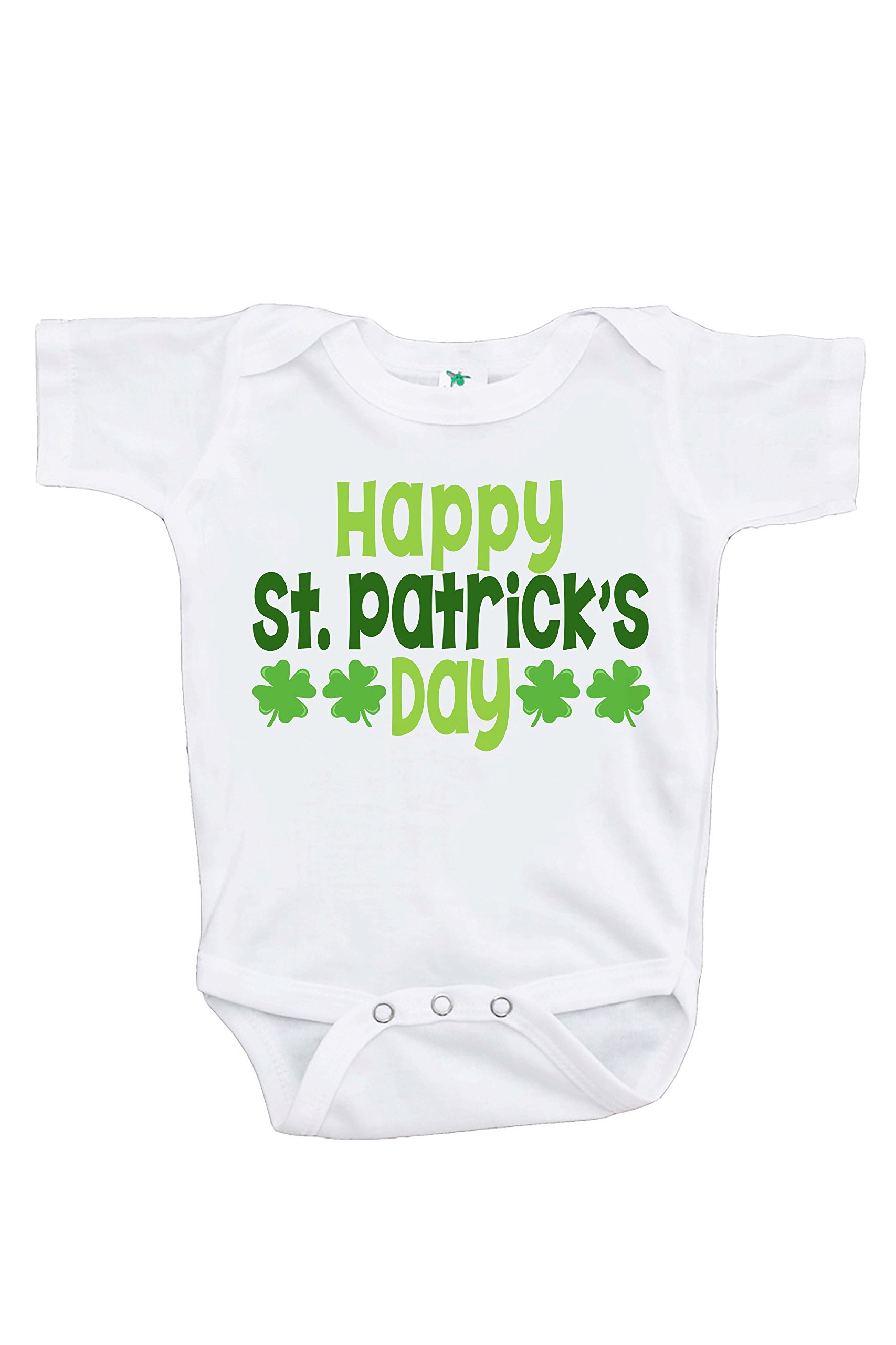 7 ate 9 Apparel Baby's Happy St. Patrick's Day Onesie - Cute Green Outfit for Infant Boys & Girls - Perfect for St. Patrick's Day Photos, Parties & Holiday Celebrations