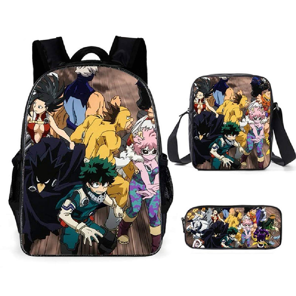 Vivimeng Anime Backpack 3-Piece Set - Cute 3D Printed Cartoon School Backpack with Lunch Box, Laptop Compartment for Work, School & Travel | Perfect for Students, Office Workers & Anime Fans