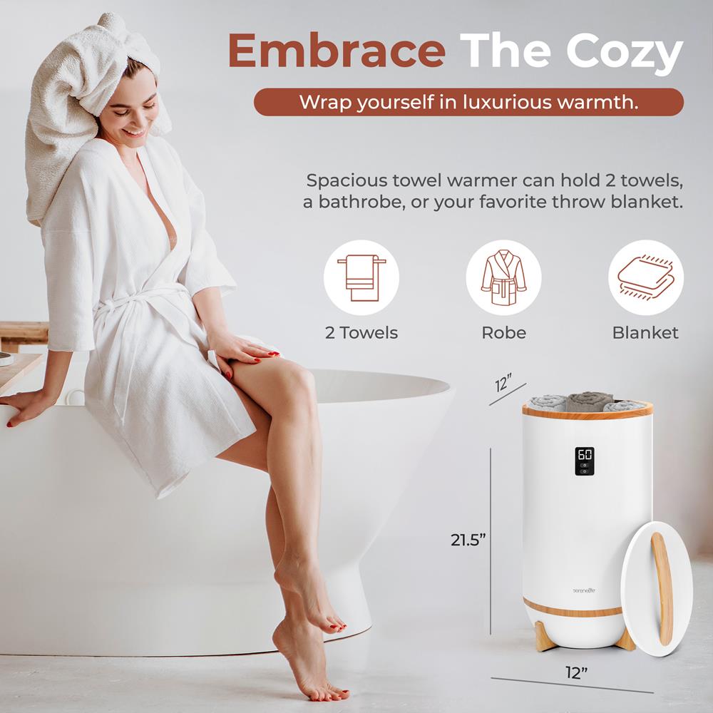 Premium Luxury Towel Warmer - Soft & Fluffy Heated Towels for Spa, Bathroom & Home Relaxation - Fast Heating & Energy Efficient - Perfect for Gifts & Self-Care