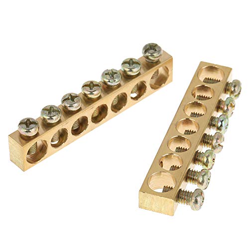 **High Strength Brass Ground Bar - Corrosion-Resistant Grounding Bar for Electrical Distribution Box, Lighting Box & Cabinet - Ideal for Industrial & Commercial Electrical Systems**