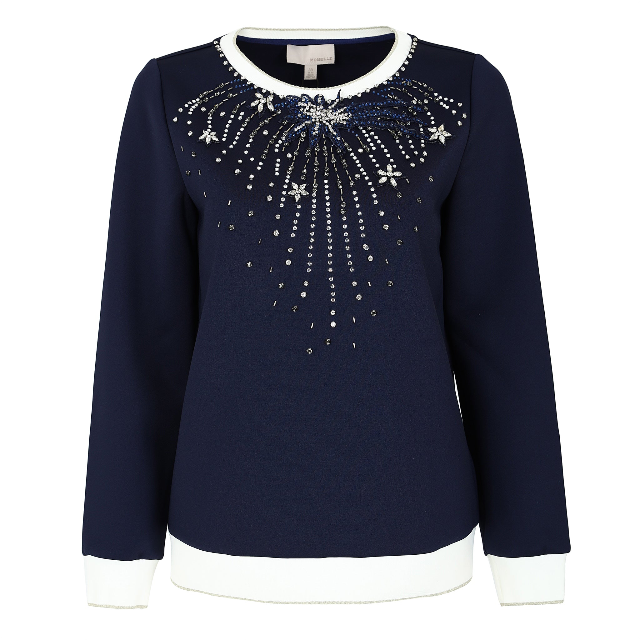 Sparkling Crystal Embellished Cotton T-Shirt for Women - Elegant & Comfortable Casual Wear for Parties, Dates & Everyday Outfits