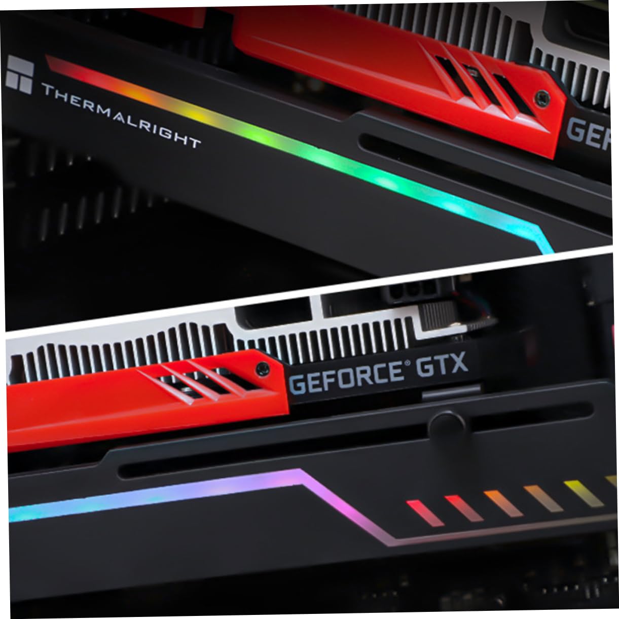 Uonlytech GPU Support Bracket - Heavy Duty Graphics Card Holder with RGB Lighting, Vertical Mount Riser for PC Case - Perfect for Gaming Rigs & Workstation Builds