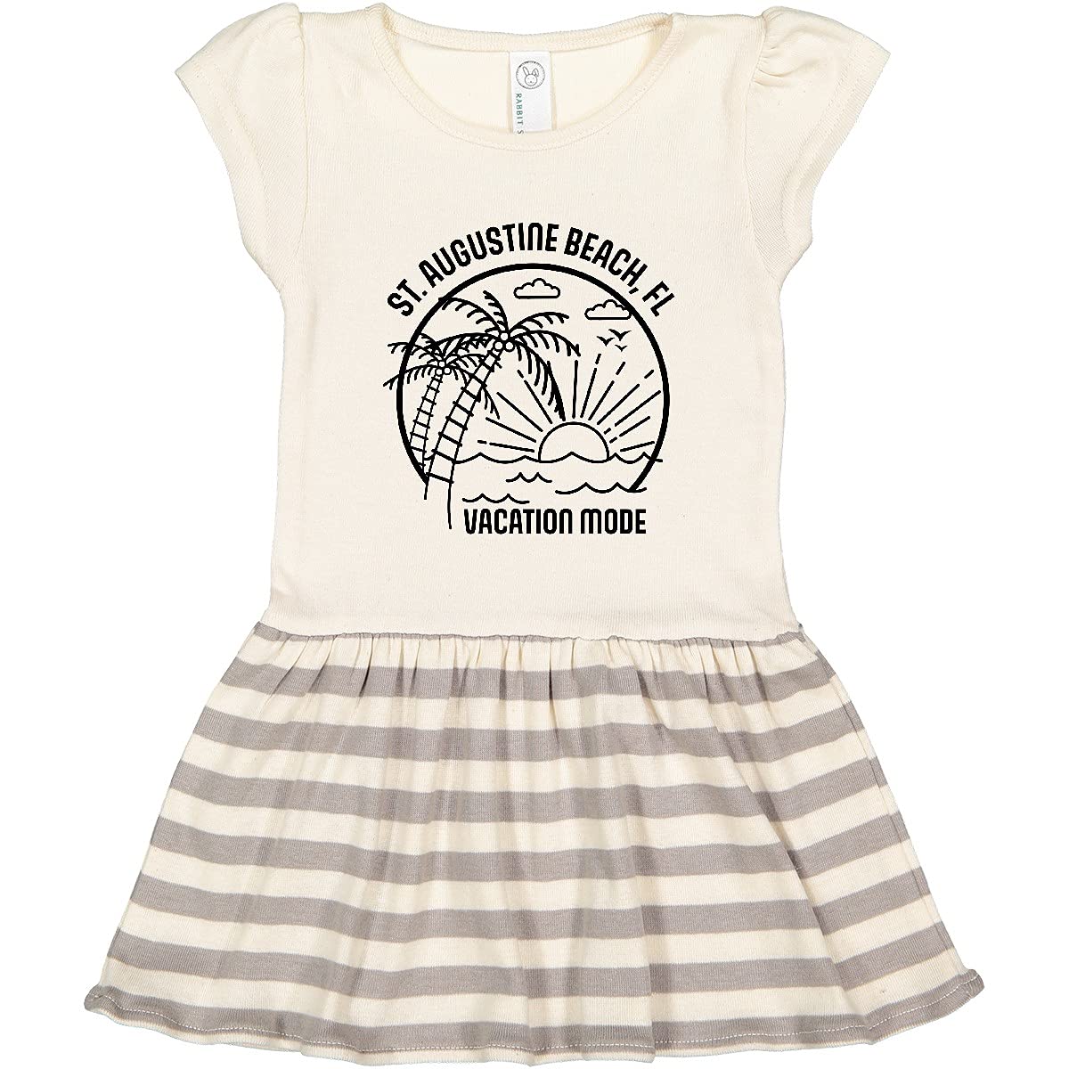 Inktastic Summer Vacation Mode St. Augustine Beach Florida Toddler Dress - Cute Floral Print Baby Girl Outfit for Beach Trips & Family Vacations