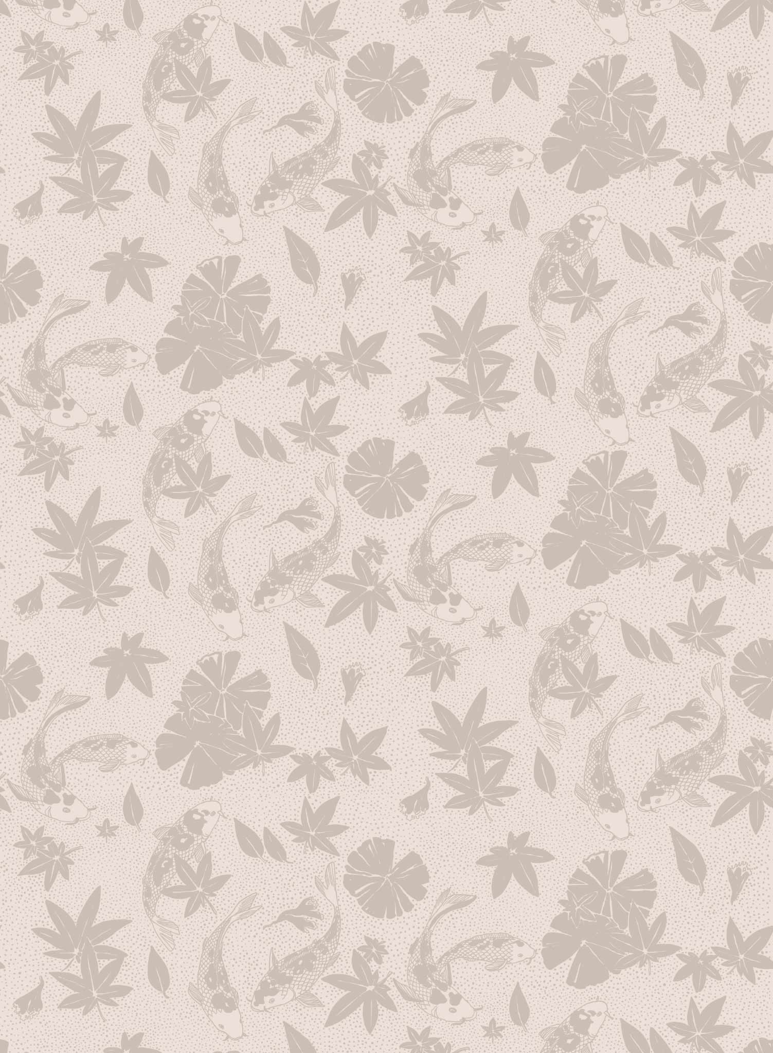Beautiful Koi Fish Pond Wallpaper - High-Quality Waterproof & Peel-and-Stick for Home, Office, or Bathroom Decor