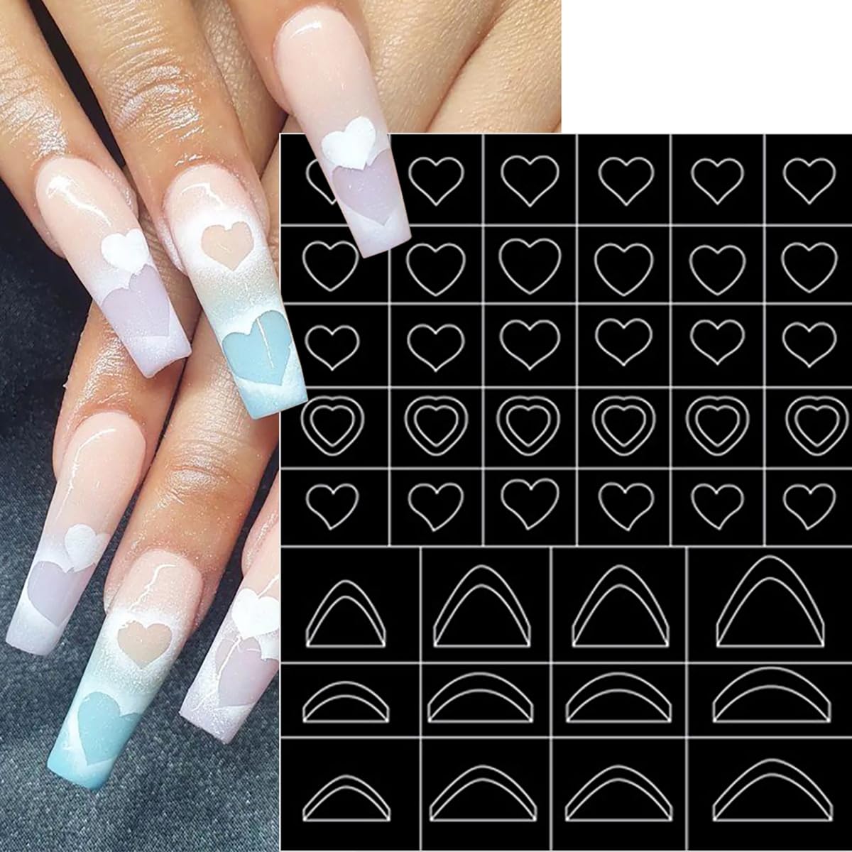 10 Sheets Christmas Nail Art Stickers - Butterfly, Heart, Bow, Stars, Moon & Snowflake Designs for DIY Manicure | Holiday Nail Decoration Supplies for Women | Perfect for Xmas Parties, Gifts & Winter Nail Art