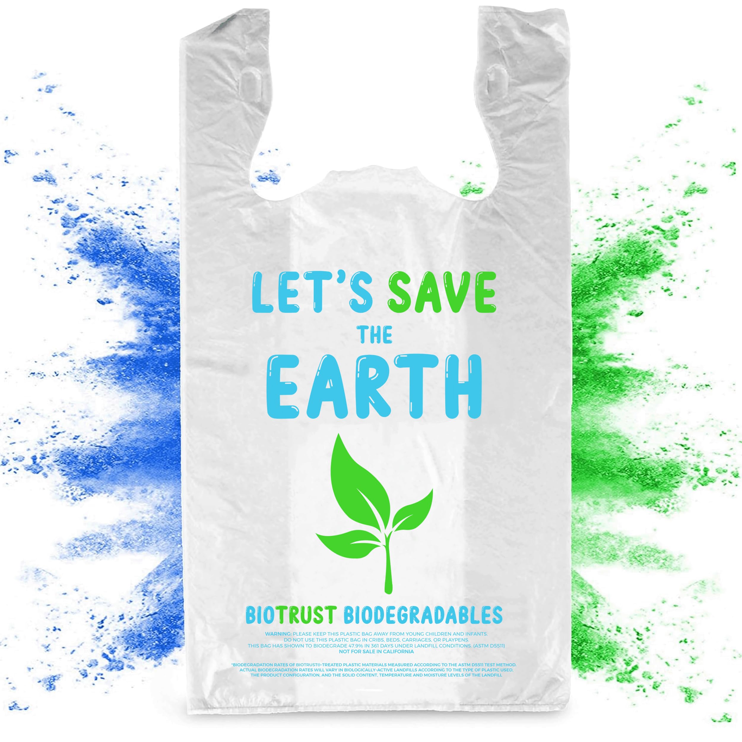 Eco-Friendly Biodegradable Thank You Bags - 1000 Pack Bulk | Extra Thick & Durable Reusable Shopping Bags | 100% Recyclable for Grocery, Restaurant, Supermarket Use | 12” x 6.5” x 22” Plastic-Free Bulk Bags | Perfect for Retail Stores, Takeout Orders & Sustainable Packaging