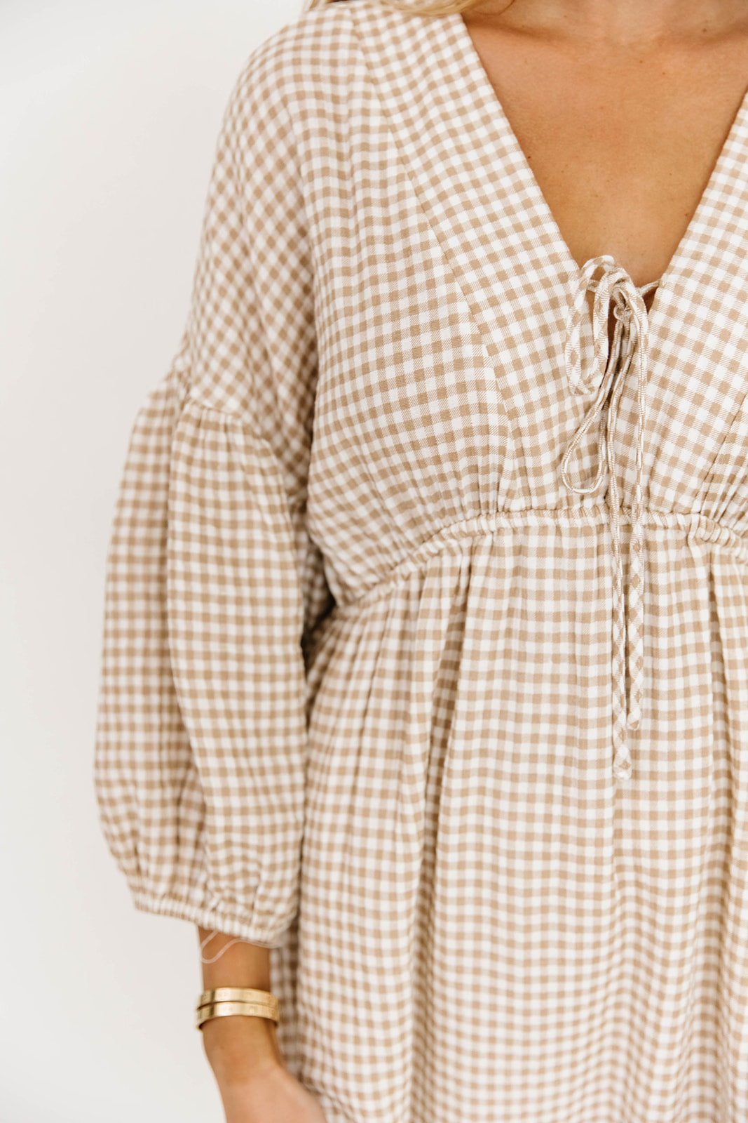 Hunter Printed Gauze Midi Dress in Natural Plaid - Bump Friendly Maternity Dress for Summer, Beach & Casual Wear