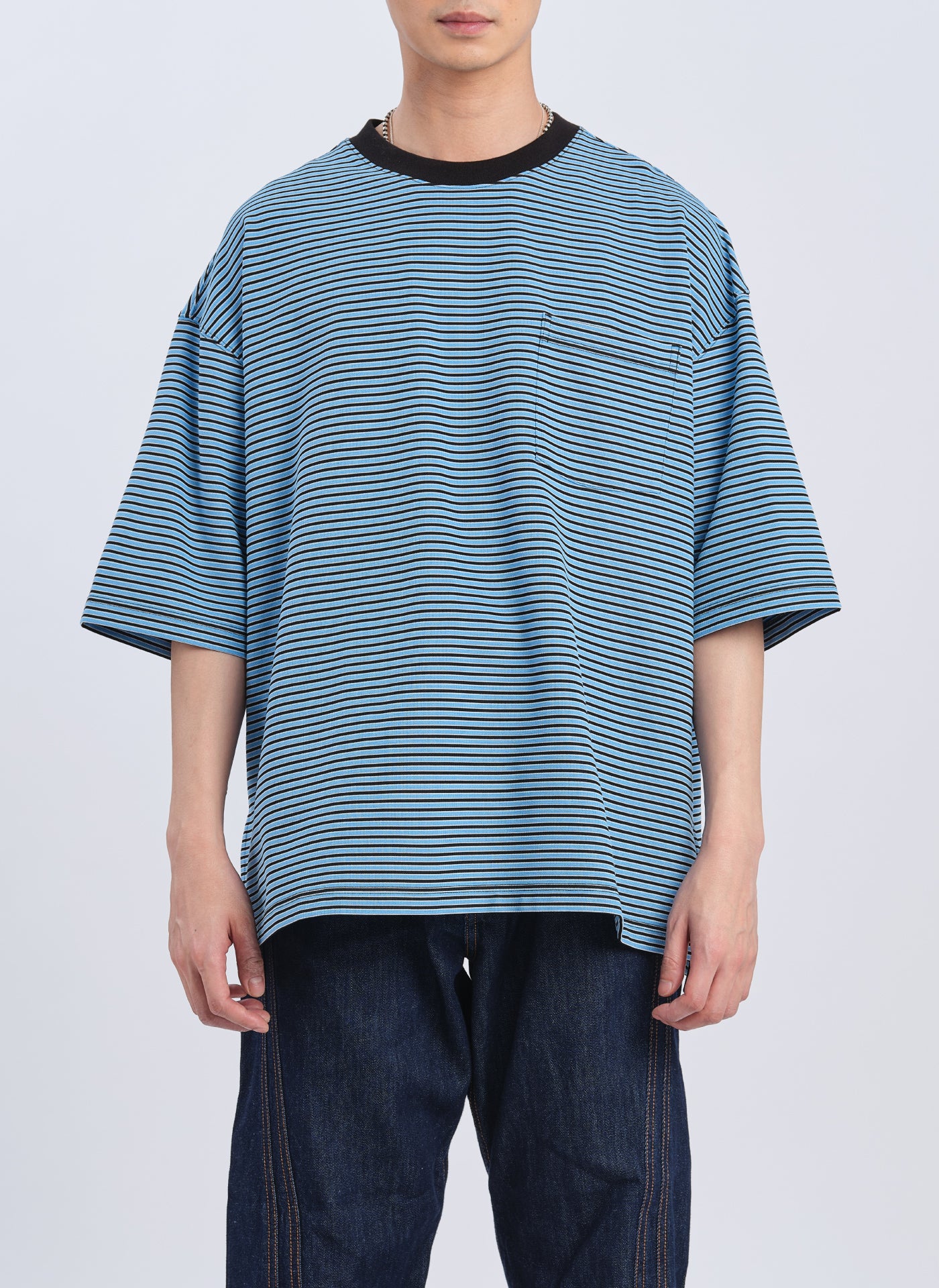 Stylish Jacquard Short Sleeve Border Top (T03) - Perfect for Summer Outfits, Beach Vacations & Casual Wear