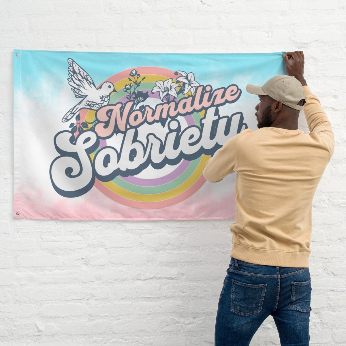 Normalize Sobriety Flag - Celebrate Sobriety & Recovery - Perfect for AA Meetings, Sober Living Homes & Addiction Awareness Events