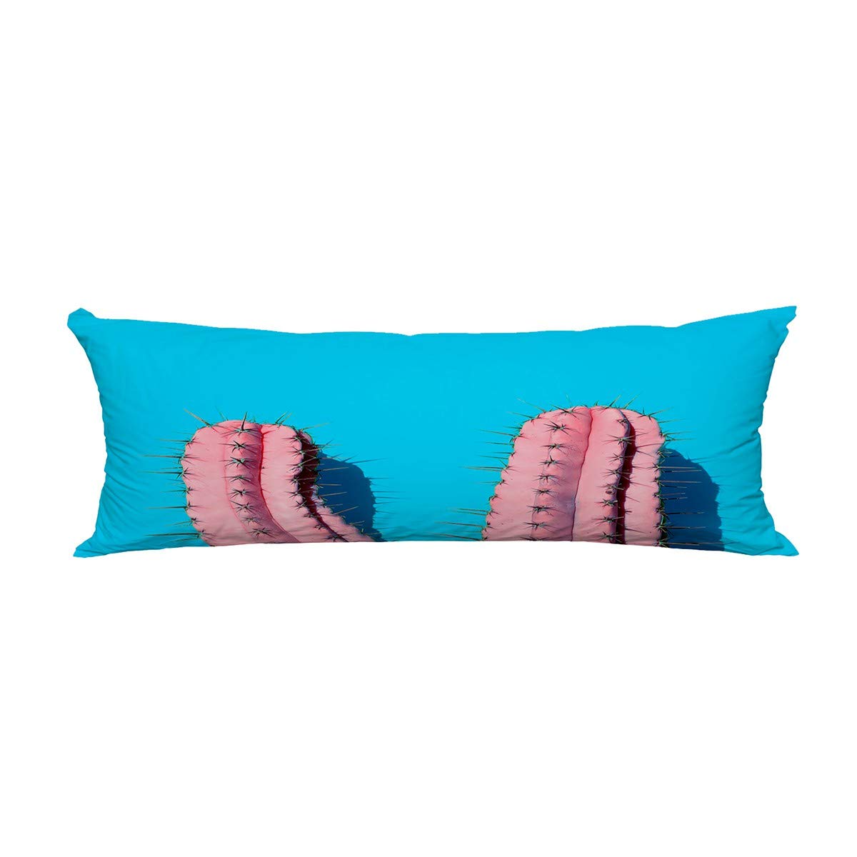 ECZJNT Pink Cactus Pillow Cover - Soft 20x60 Inch Body Pillowcase & Protector for Couch, Bed, Nursery - Cute Home Decor & Gift Idea