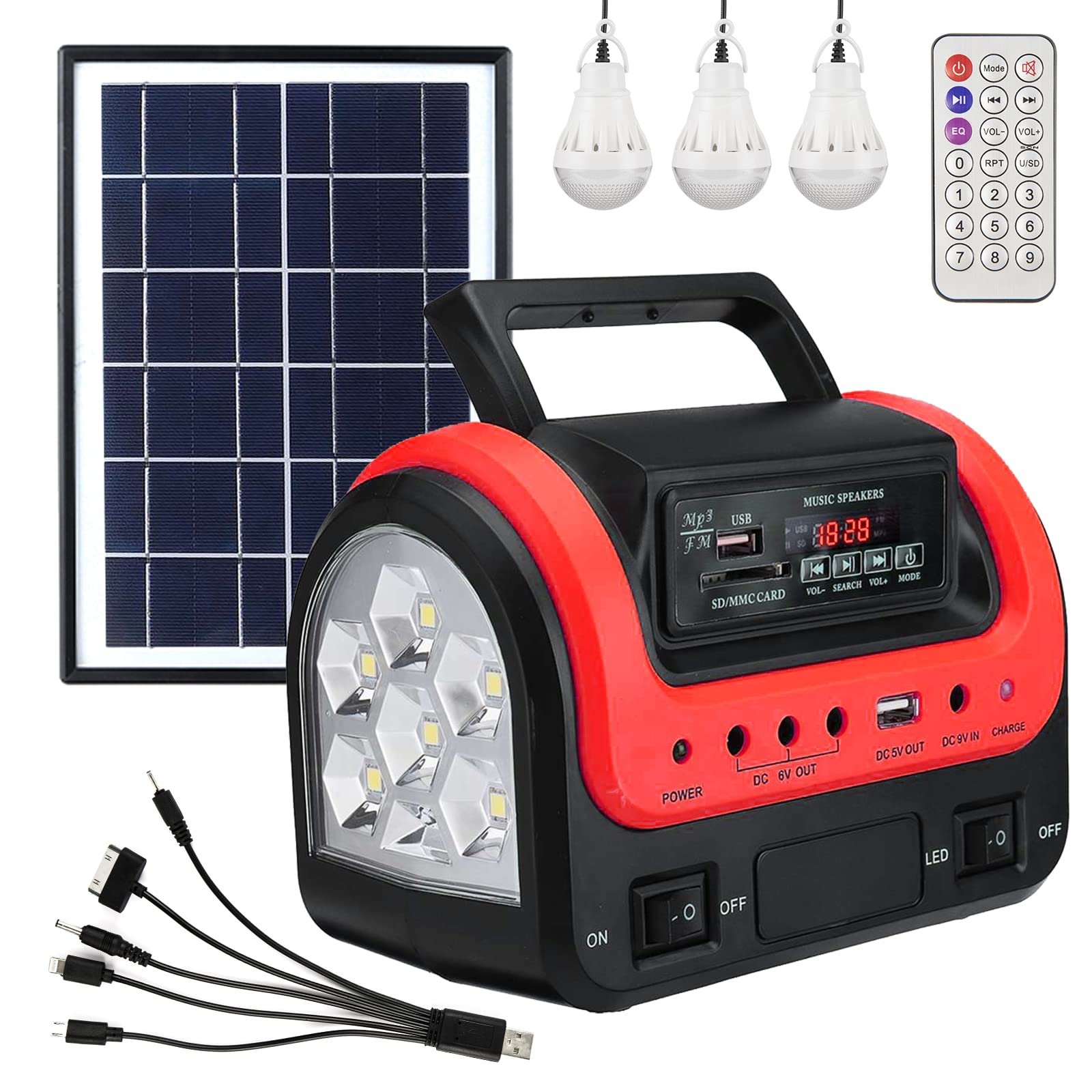 Portable Solar Generator with Solar Panel - 300W LiFePO4 Battery Power Station, USB/DC Outlets, LED Flashlight for Camping, Emergency & Outdoor Activities | Quiet, Lightweight & Eco-Friendly