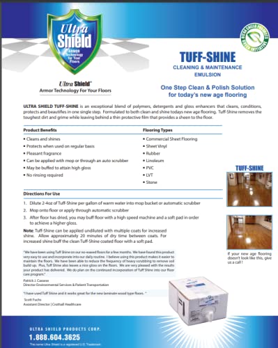 ULTRA SHIELD Tuff-Shine Bag-in-Box Floor Cleaner - 2.5 Gallon Commercial Grade Shine Solution for Concrete Floors | Quick Instant Shine for Janitorial & Industrial Use | Ideal for Warehouses, Garages & High-Traffic Areas