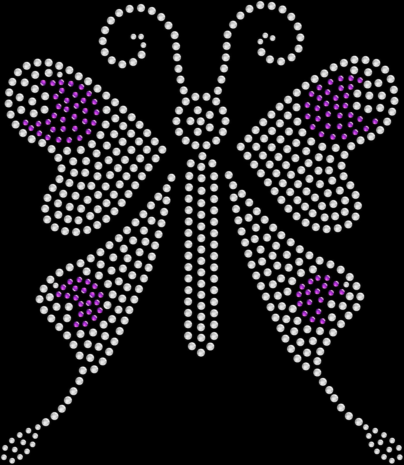 DIY Purple Butterfly Rhinestone Iron On Transfer for T-Shirts, Hoodies & Bags - Sparkle Bling Patches for Clothing Customization & Crafting