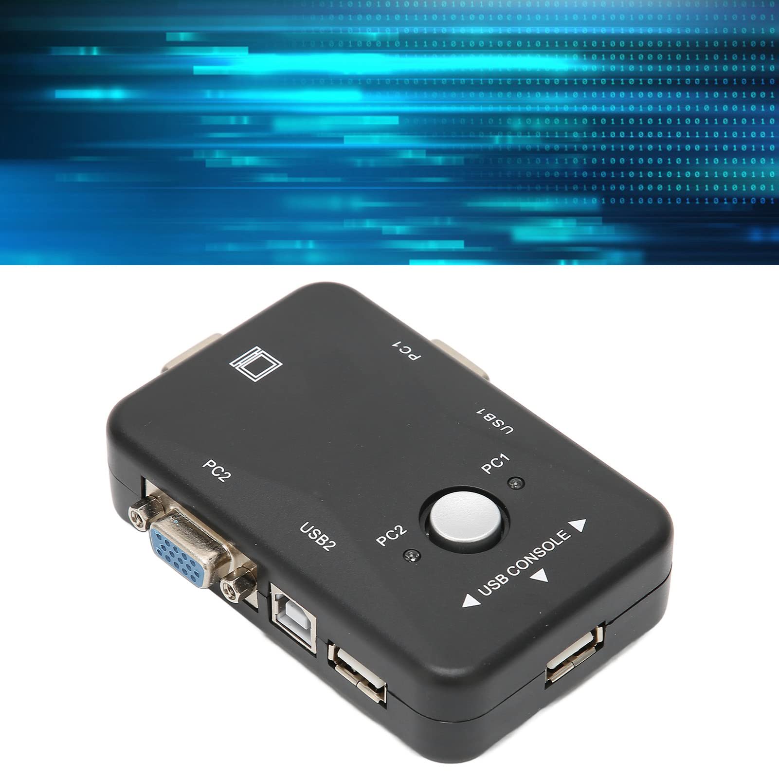 Yoidesu USB 2.0 KVM Switch - 2 Port Dual Monitor KVM Switch with 1920x1440 Resolution for Windows 95/98/98SE/2000/ME/XP - Perfect for Home Office, Gaming & Multi-Computer Workstations