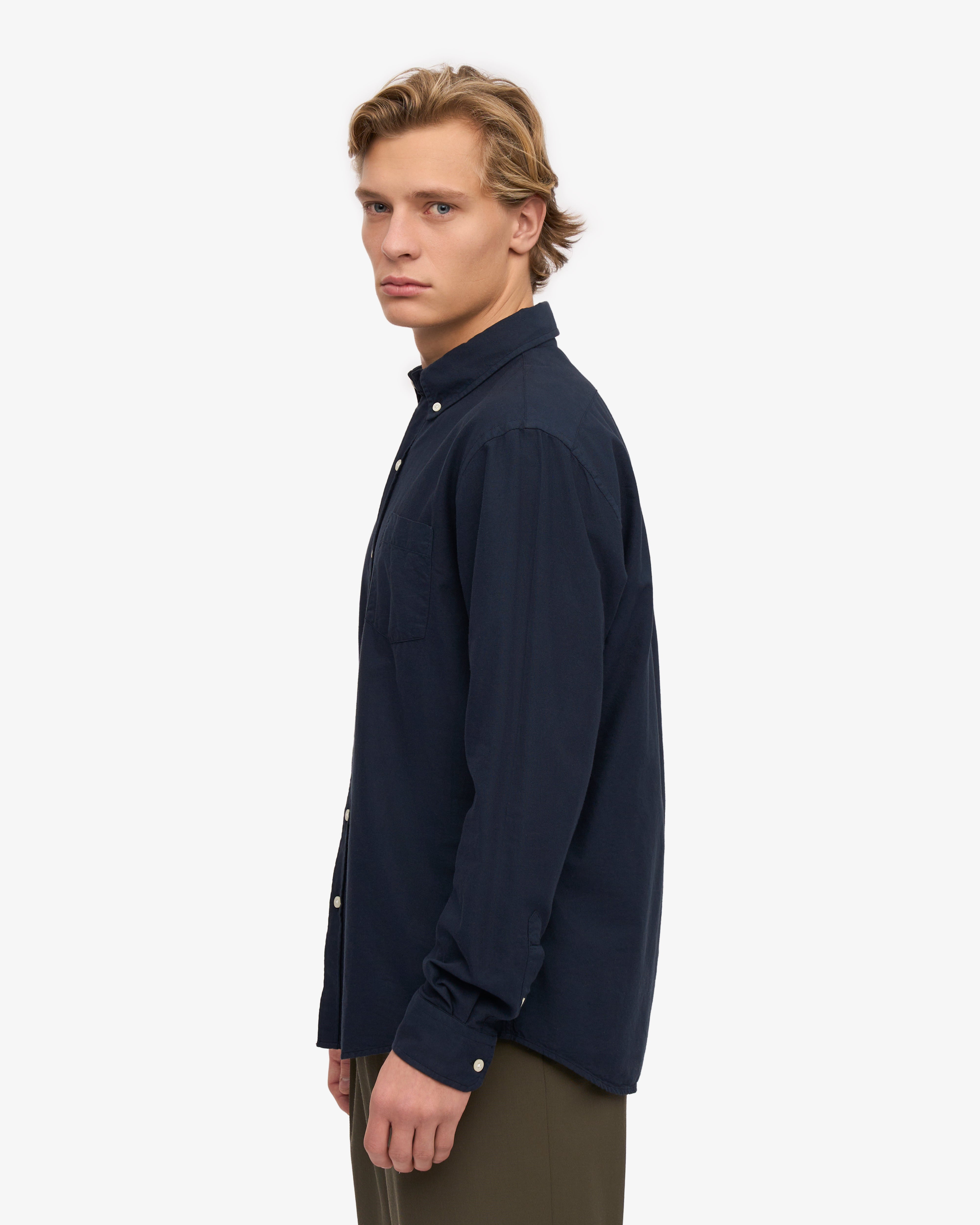 Organic Cotton Button Down Shirt for Men - Navy Blue Casual Dress Shirt - Perfect for Office, Business Meetings & Smart Casual Outfits