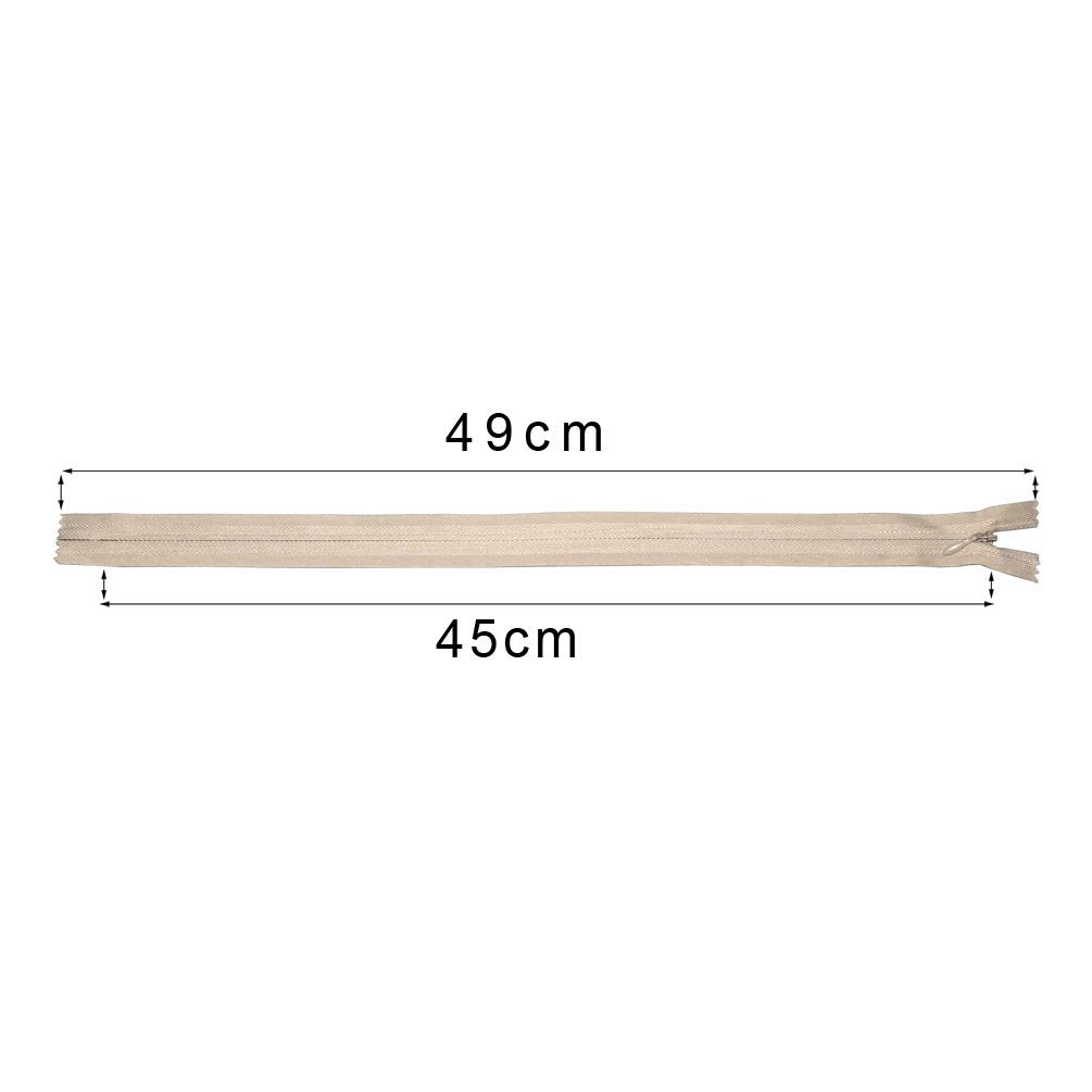 CONSANTO 20 Pack 18-Inch Beige Invisible Nylon Coil Zippers for Sewing, Tailoring & DIY Crafts - Perfect for Dresses, Skirts, Bags & Home Decor Projects