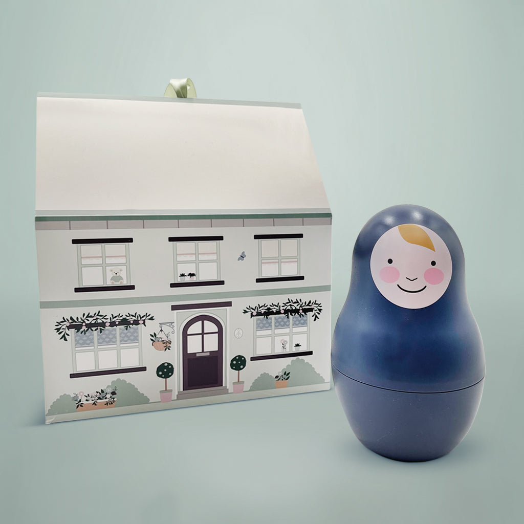 Pastel Blue Nesting Baby Dolls with Chiming Bunny - Soft & Cuddly Infant Toys for Newborns & Toddlers - Perfect for Nursery Decor, Baby Showers, and Early Learning Playtime