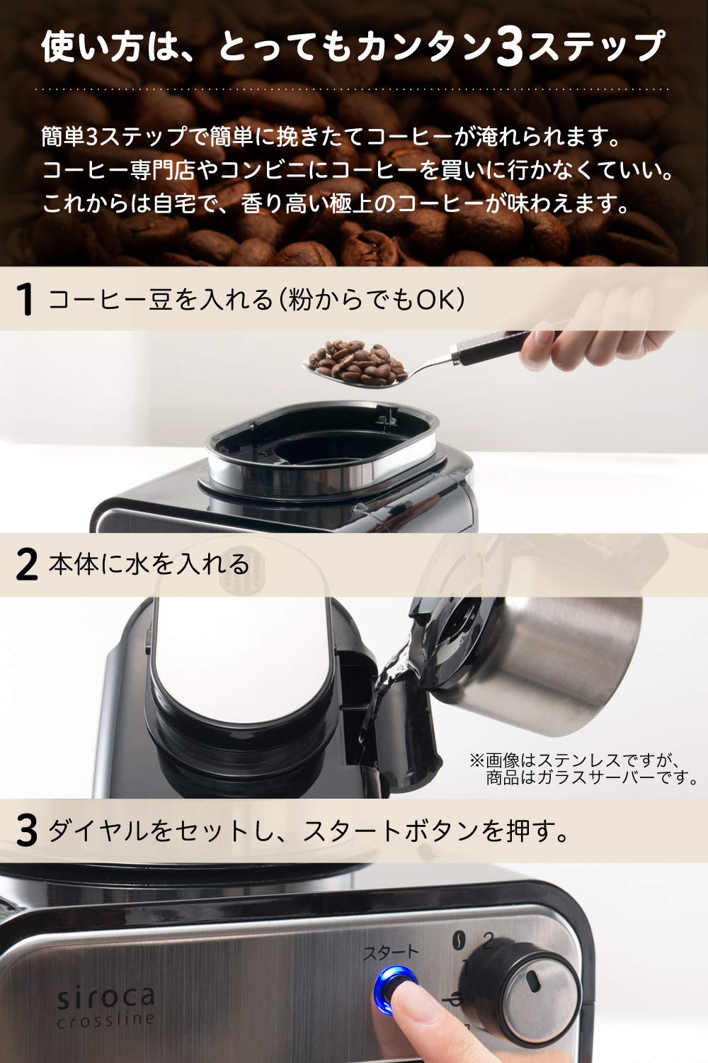 Silka SC-A111 Fully Automatic Coffee Maker with Glass Carafe - Perfect for Home, Office, and Restaurant Use