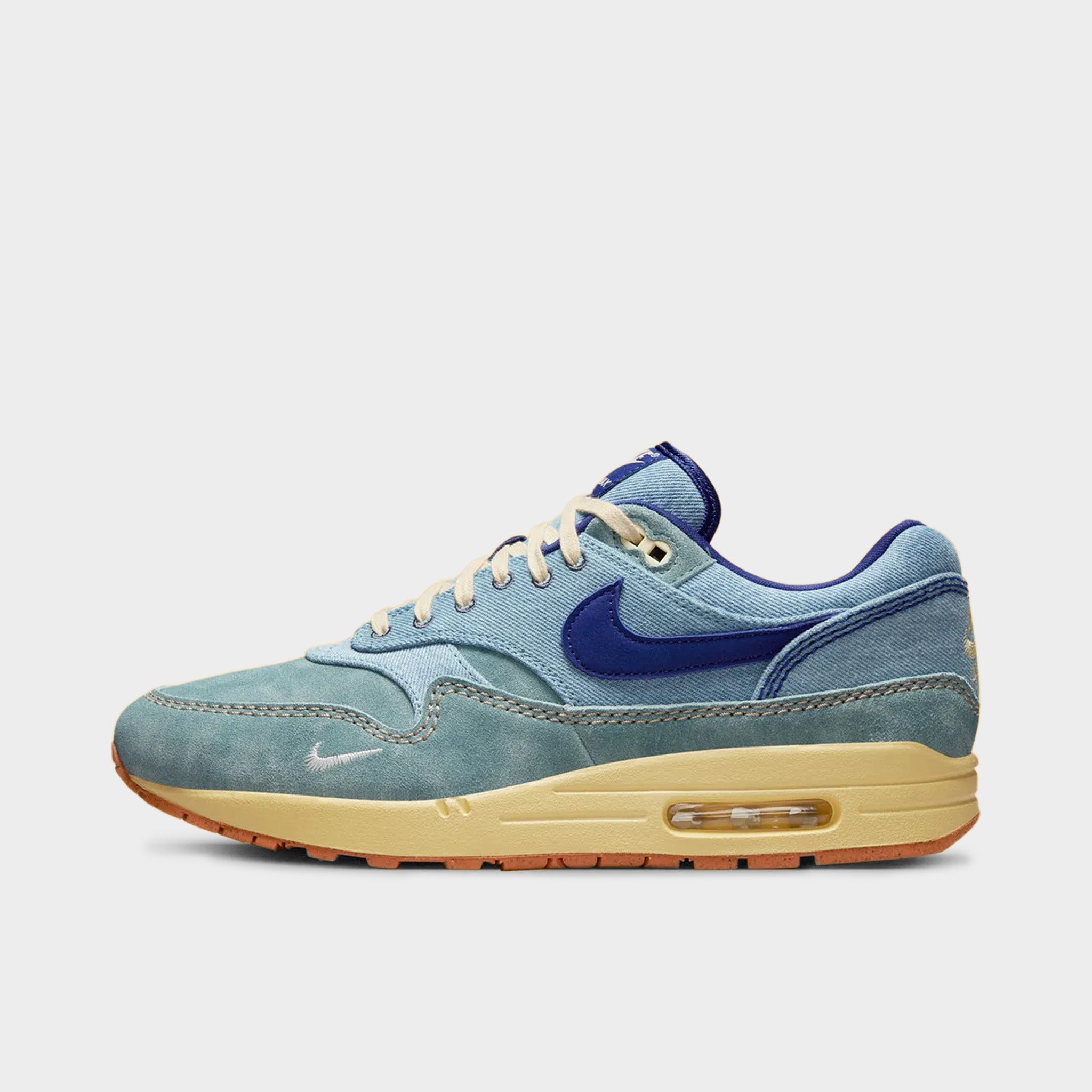 Nike Air Max 1 Premium Running Shoes - Mineral Slate/Deep Royal Blue/Lemon Wash - Men's Athletic Sneakers for Casual Wear & Gym Workouts