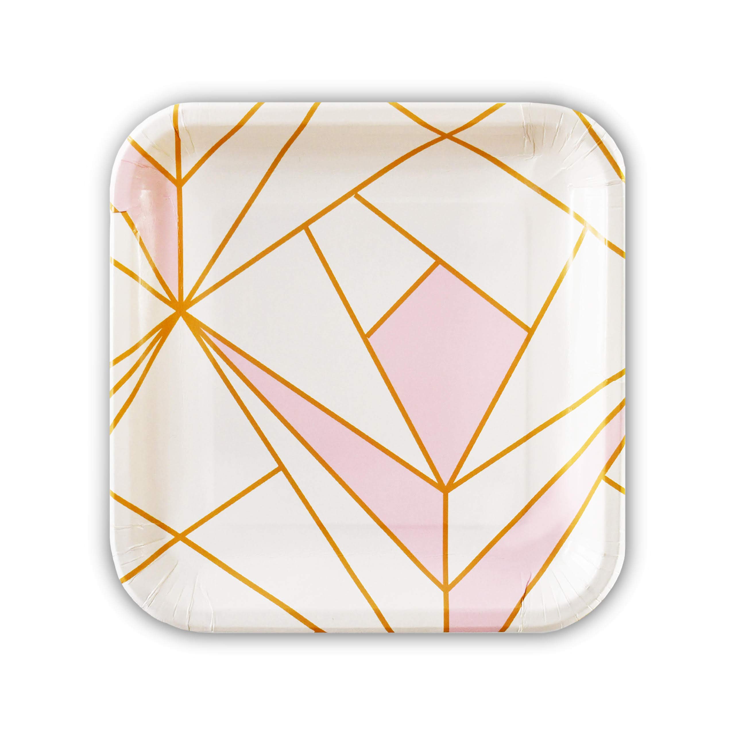Eco-Friendly Pink and Gold Compostable Paper Plates - Pack of 20 | 9 Inch Biodegradable Party Plates for Weddings, Baby Showers & Birthday Celebrations | Sustainable Disposable Tableware