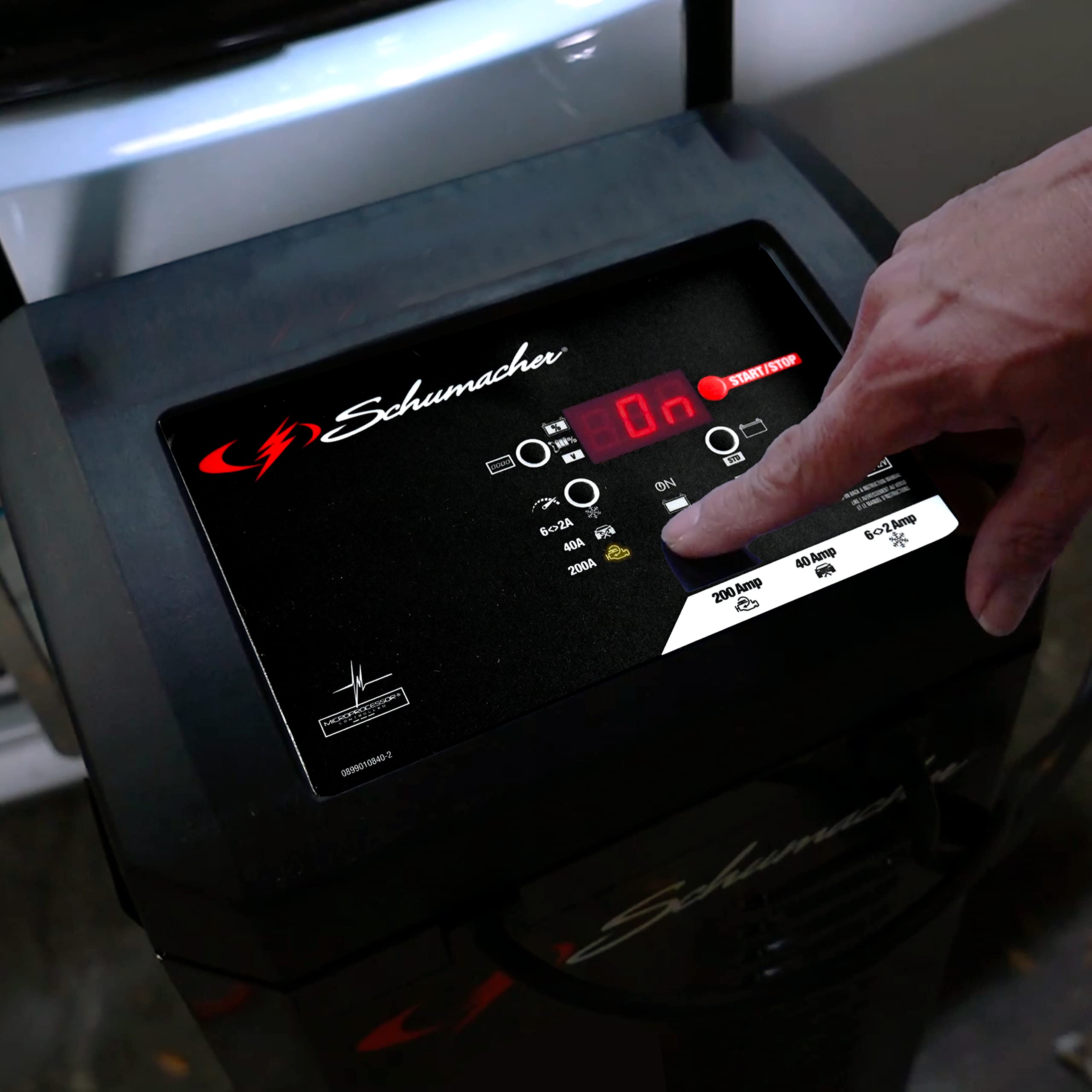 Schumacher SC1353 6-in-1 Fully Automatic Wheeled Battery Charger & Engine Starter - 200 Cranking Amps, 40A Boost, 6V/12V for Cars, Trucks, Marine Batteries - Perfect for Garage, Roadside Emergencies & Boat Maintenance