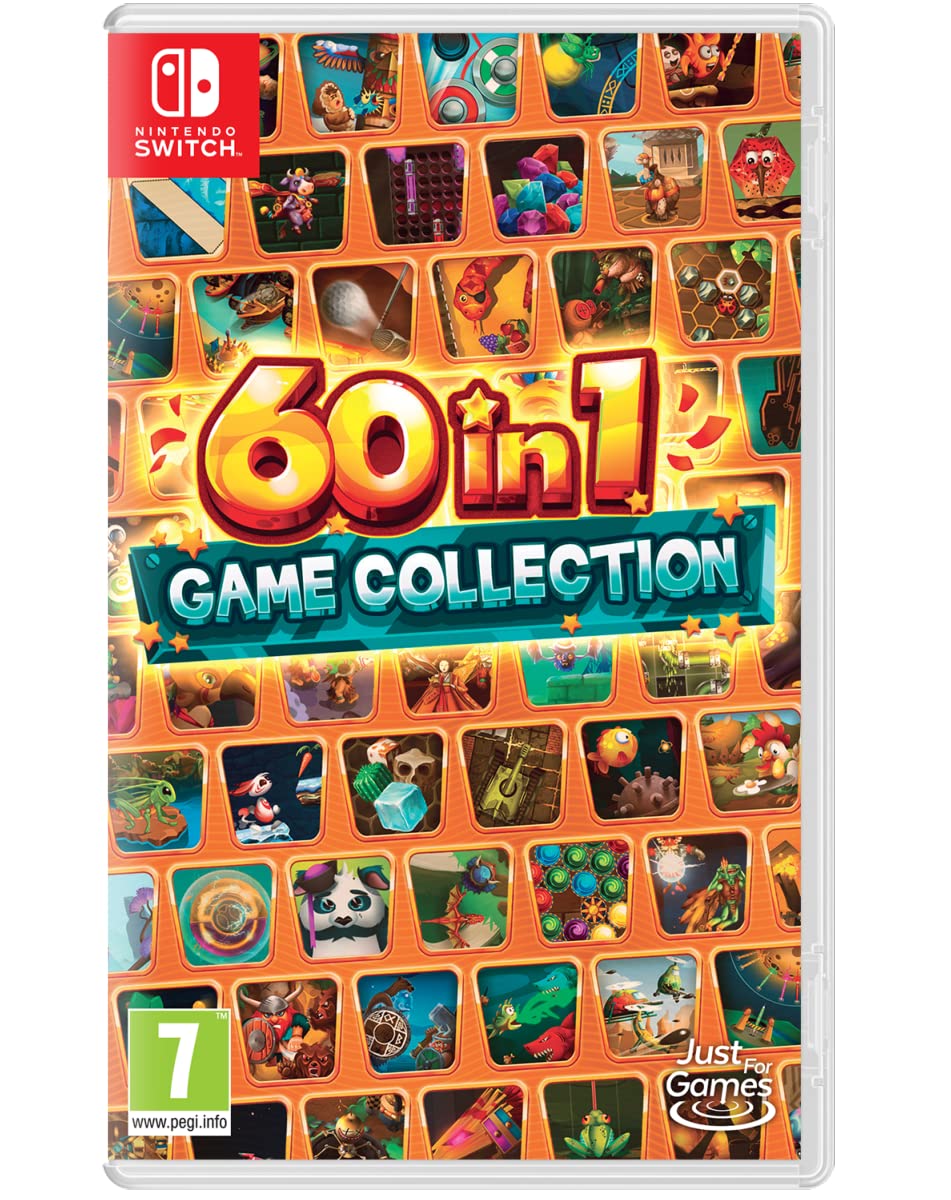 60 in 1 Game Collection for Nintendo Switch - Classic & Family Games Bundle - Perfect for Parties, Travel & Family Game Nights