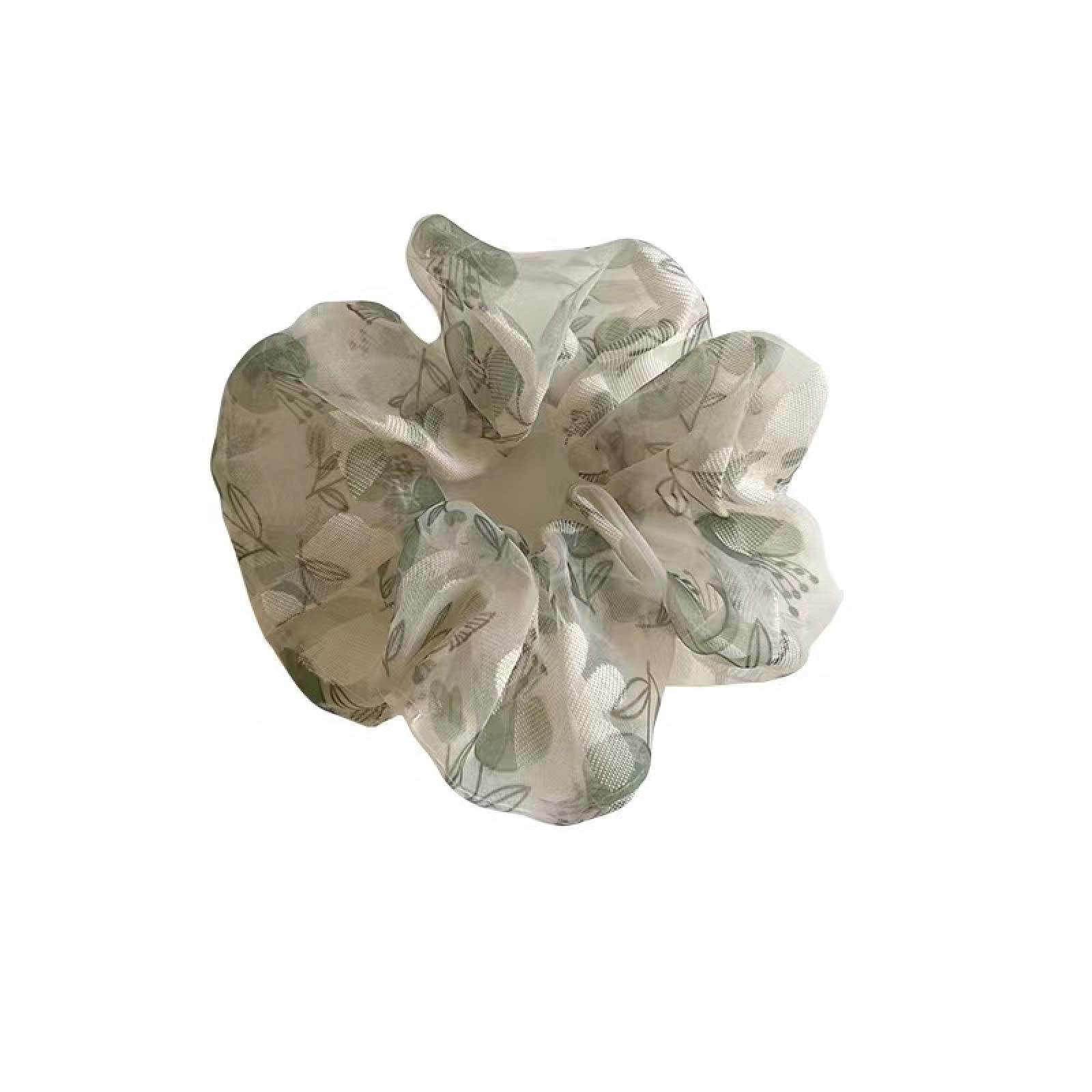 2PCS Floral Mesh Large Intestine Hair Bands - Stretchy Scrunchies for Women & Girls, Perfect for Ponytails, Buns & Everyday Hairstyles (Hair Accessories)