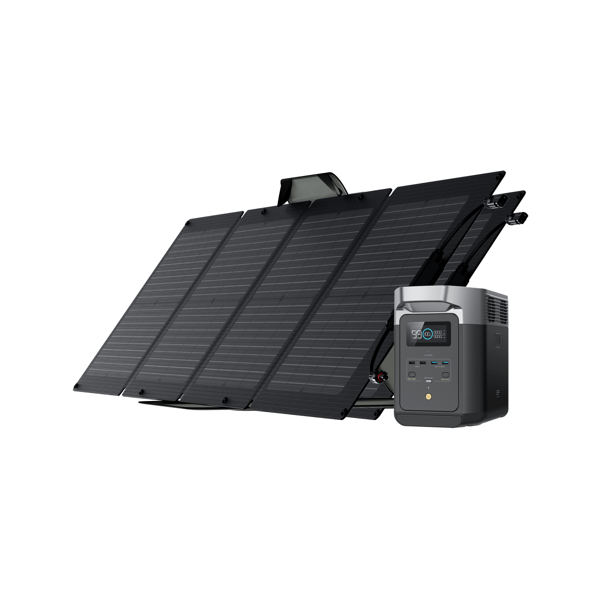 EcoFlow DELTA 2 Portable Power Station with 110W Solar Panel | Solar Generator for Camping, RV, Emergency Backup & Off-Grid Power Supply