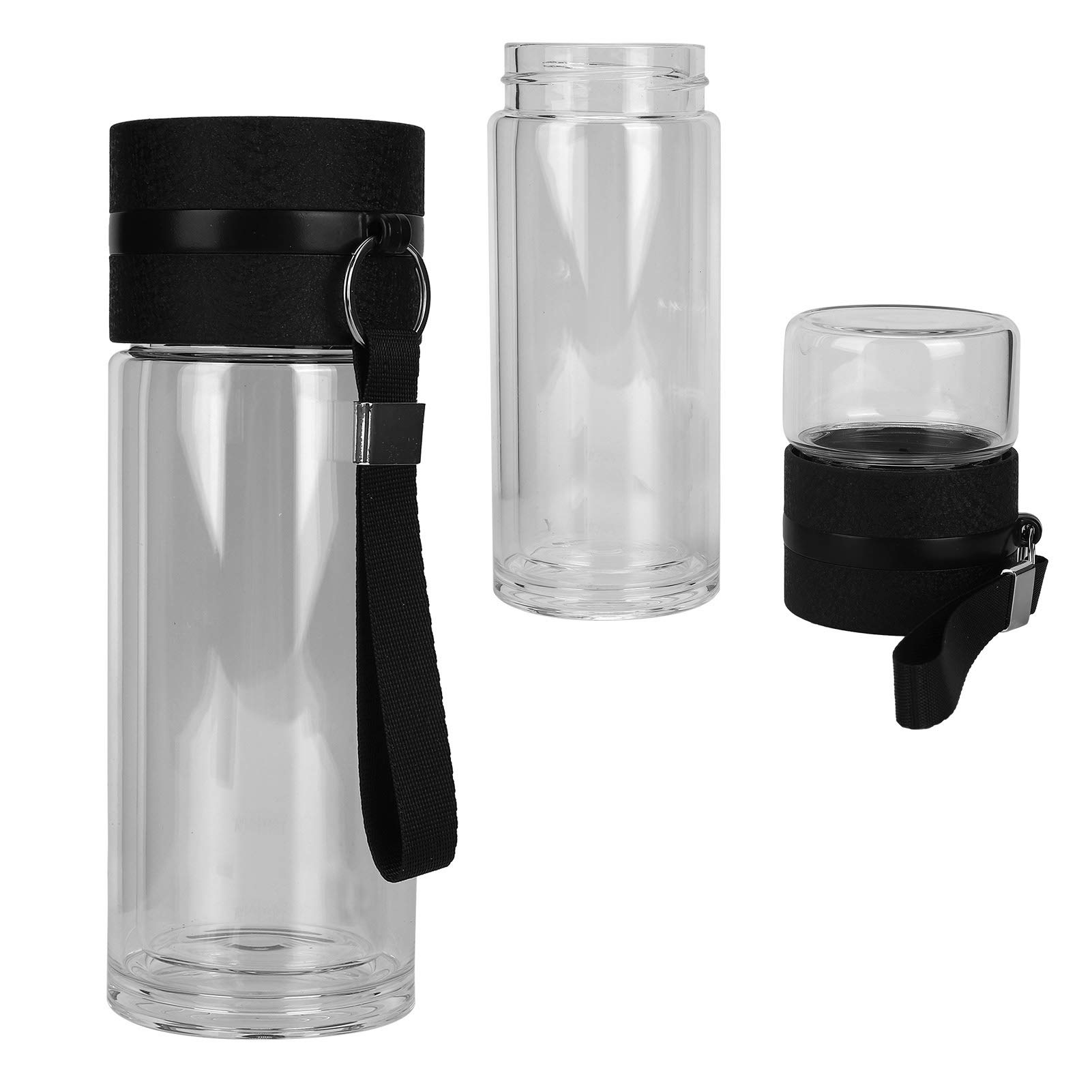 URRNDD Double Walled Insulated Water Bottle - Durable Tea Infuser Bottle with Strainer for Iced Tea & Cold Drinks - Perfect for Office, Gym, Hiking & Outdoor Activities