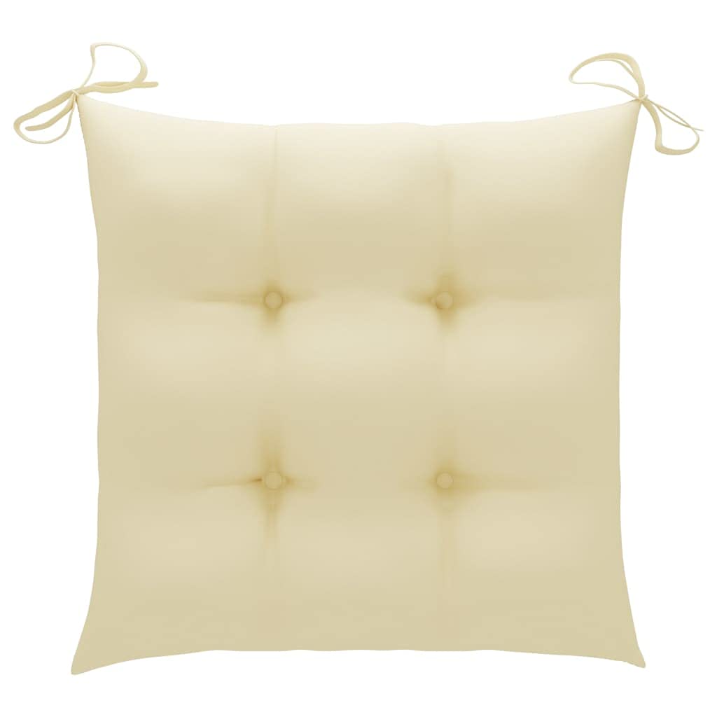 Premium Bistro Chair Cushions Set of 2 - 19.7x19.7x2.8 Inch Memory Foam Seat Cushions for Office Chairs, Dining Chairs, Car Seats - Cream White Fabric for Pressure Relief & Comfort - Perfect for Home, Office & Travel Use